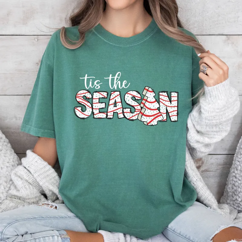 Retro Christmas Tis The Season Comfort Colors Tee, Vintage Classic Christmas Tshirt sold by Refinery Number One