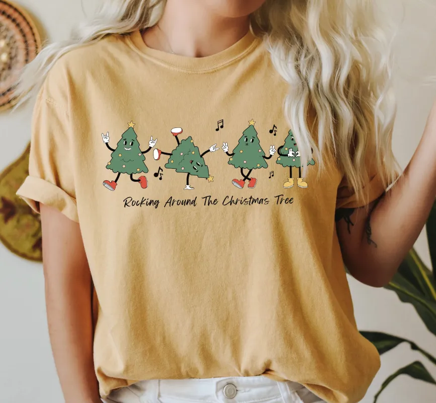 Rocking Around The Christmas Tree Comfort Colors Tee, Vintage Classic Christmas Tshirt sold by Refinery Number One