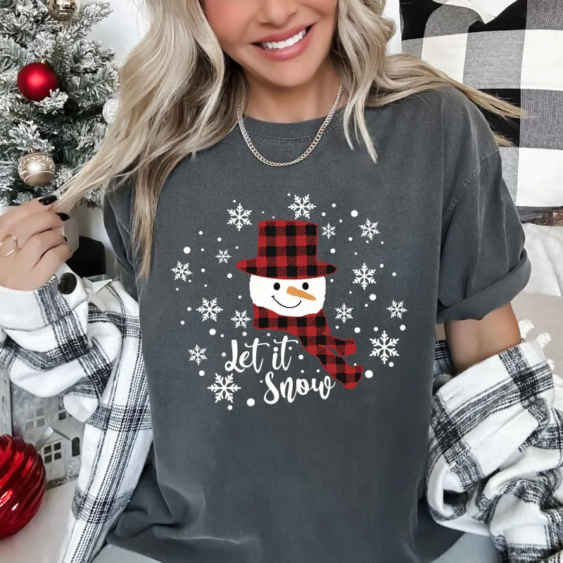 Let It Snow Santa & Snowflakes Retro Comfort Colors Tee, Vintage Classic Christmas Tshirt sold by Refinery Number One