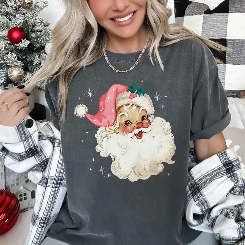Retro Santa Comfort Colors Tee, Vintage Classic Christmas Tshirt sold by Refinery Number One