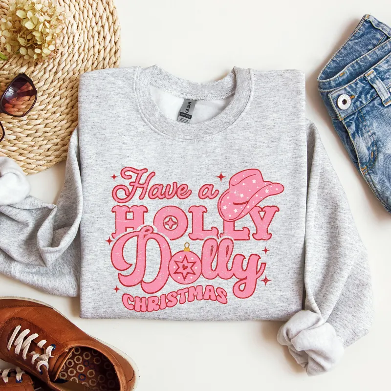 Holly Dolly Christmas, Country Music, Christmas Sweatshirt sold by Refinery Number One