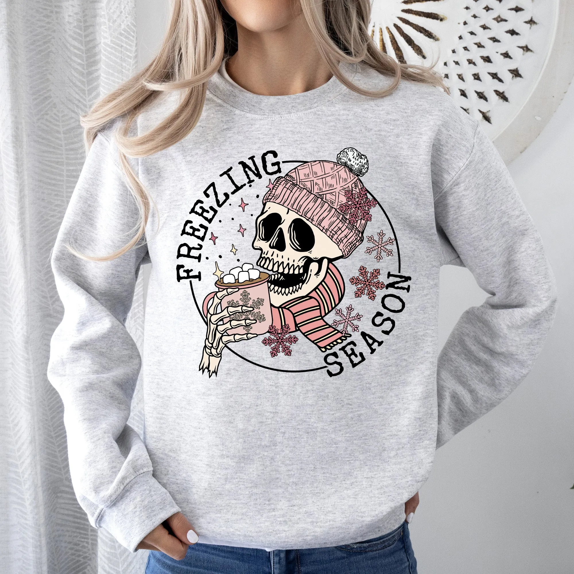 Freezing Season, Skeleton, Winter, Cold, Sweatshirt sold by Refinery Number One