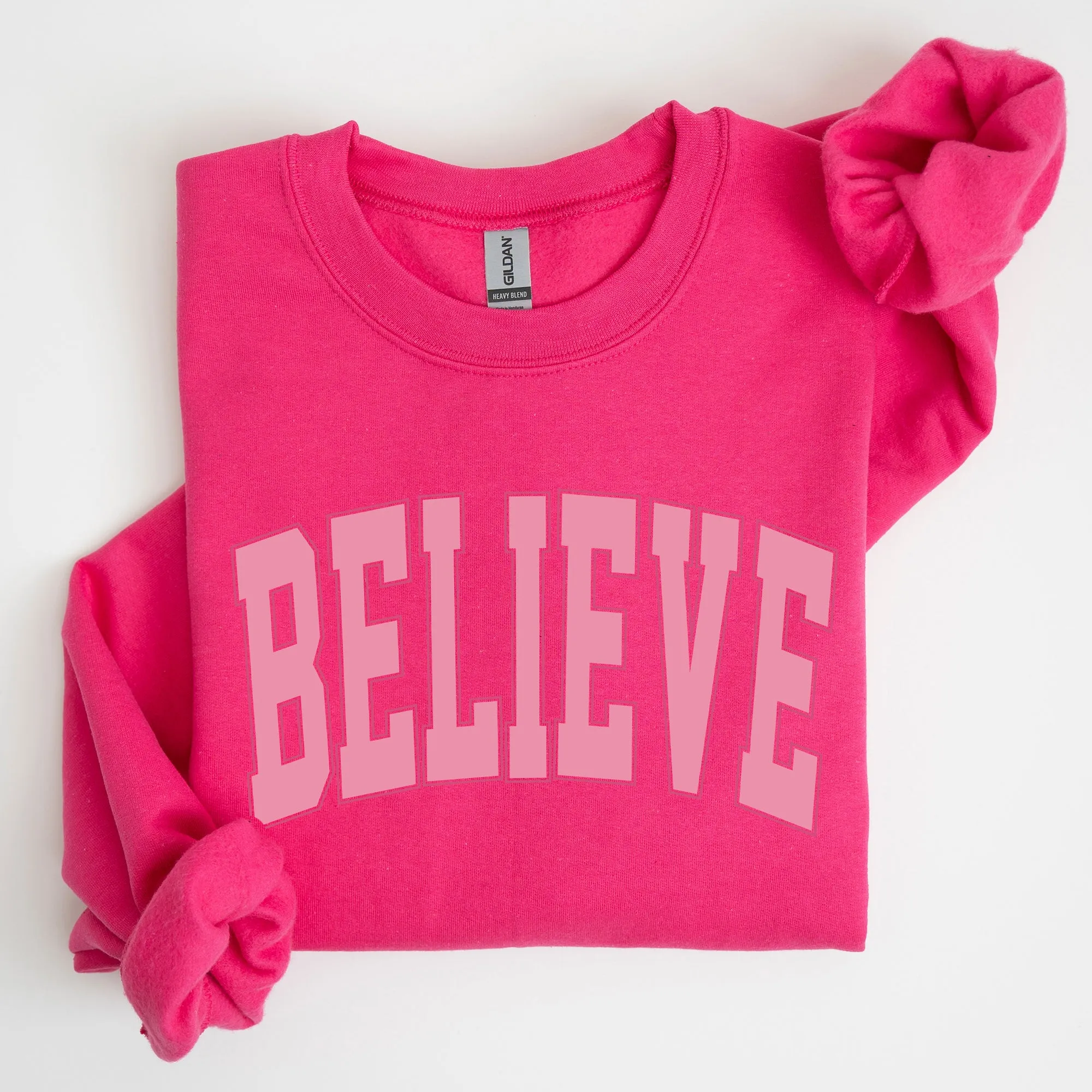 Believe, Varsity, Collegiate, Christmas, Santa, Winter, Xmas Sweatshirt sold by Refinery Number One product image thumbnail 4