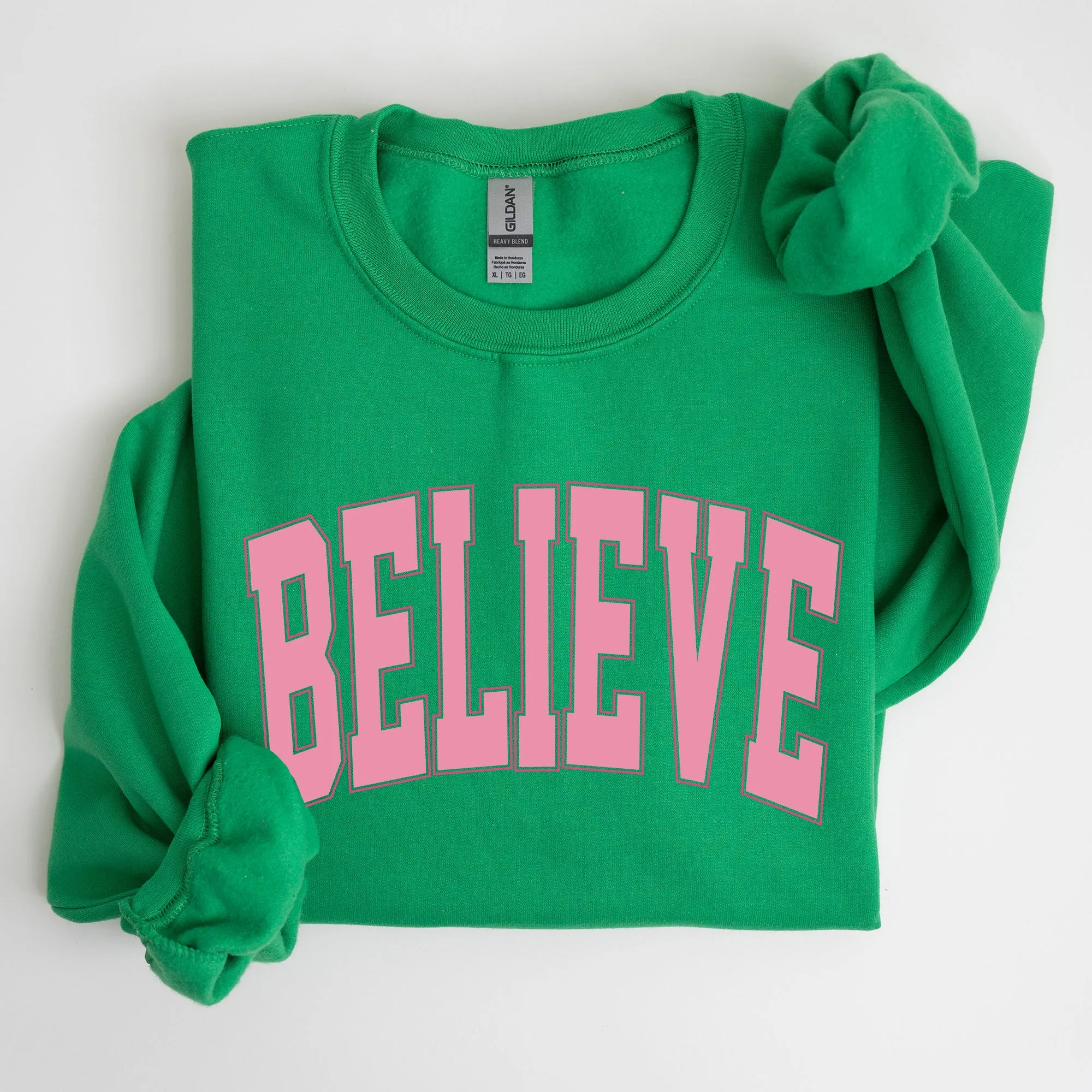 Believe, Varsity, Collegiate, Christmas, Santa, Winter, Xmas Sweatshirt sold by Refinery Number One product image thumbnail 5