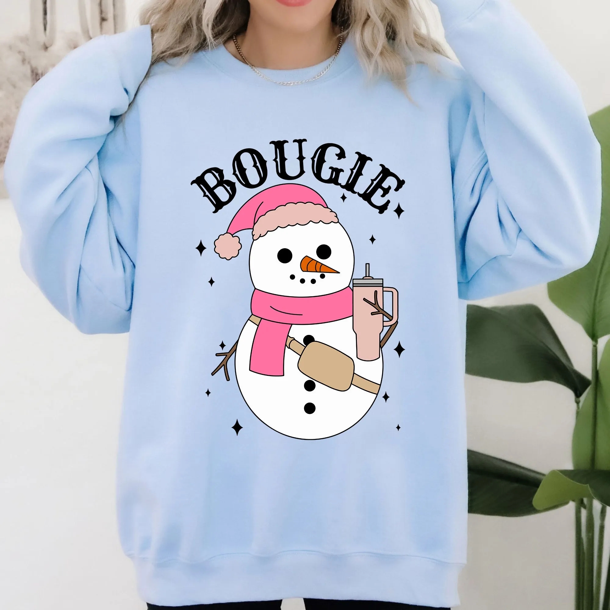 Bougie Snowman Christmas Santa Winter Snow Xmas Holiday Cheer Festive Cozy Classic Sweatshirt sold by Refinery Number One product image thumbnail 5