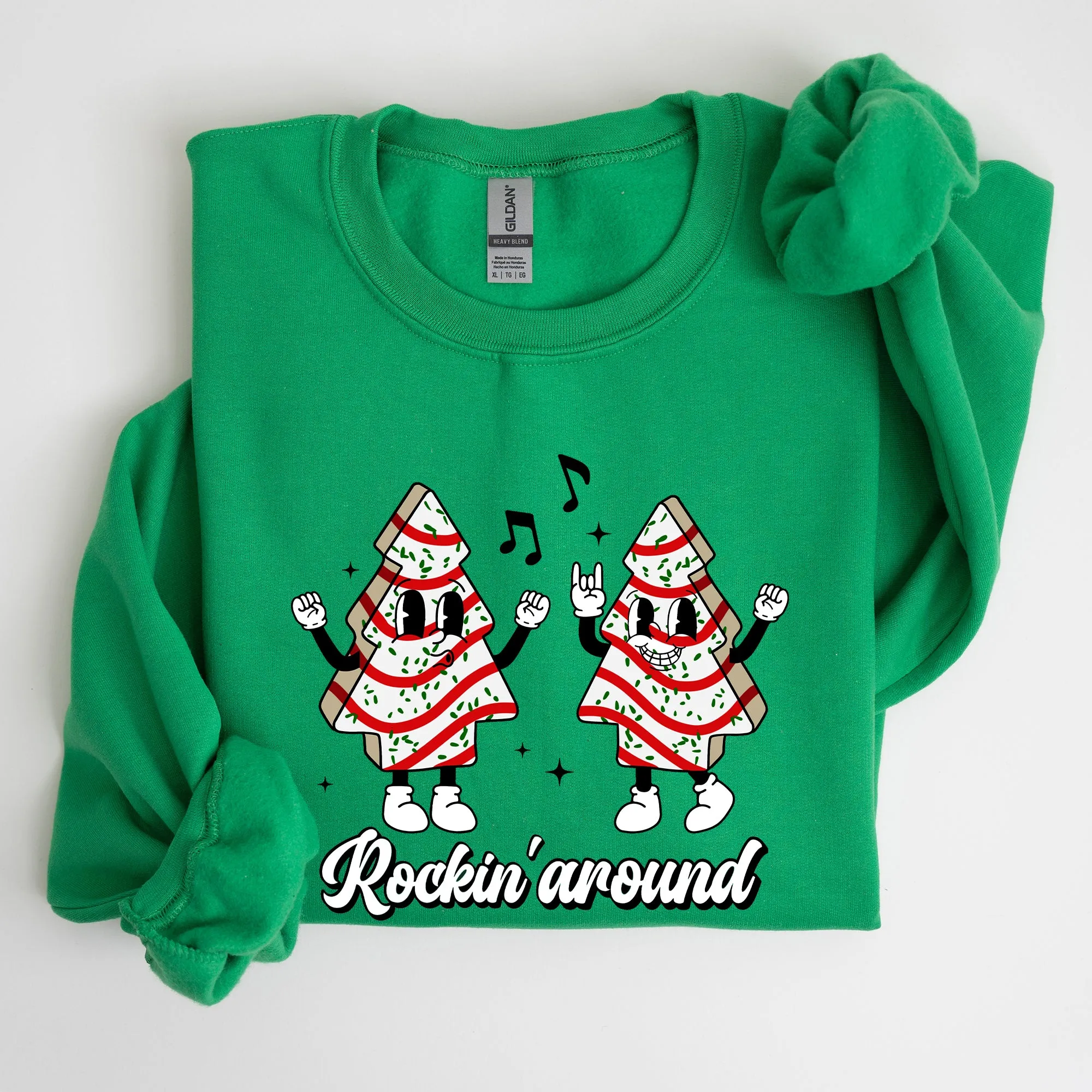 Christmas Cakes, Rockin Around, Pocket, Carols, Santa, Snow, Winter, Xmas Sweatshirt sold by Refinery Number One