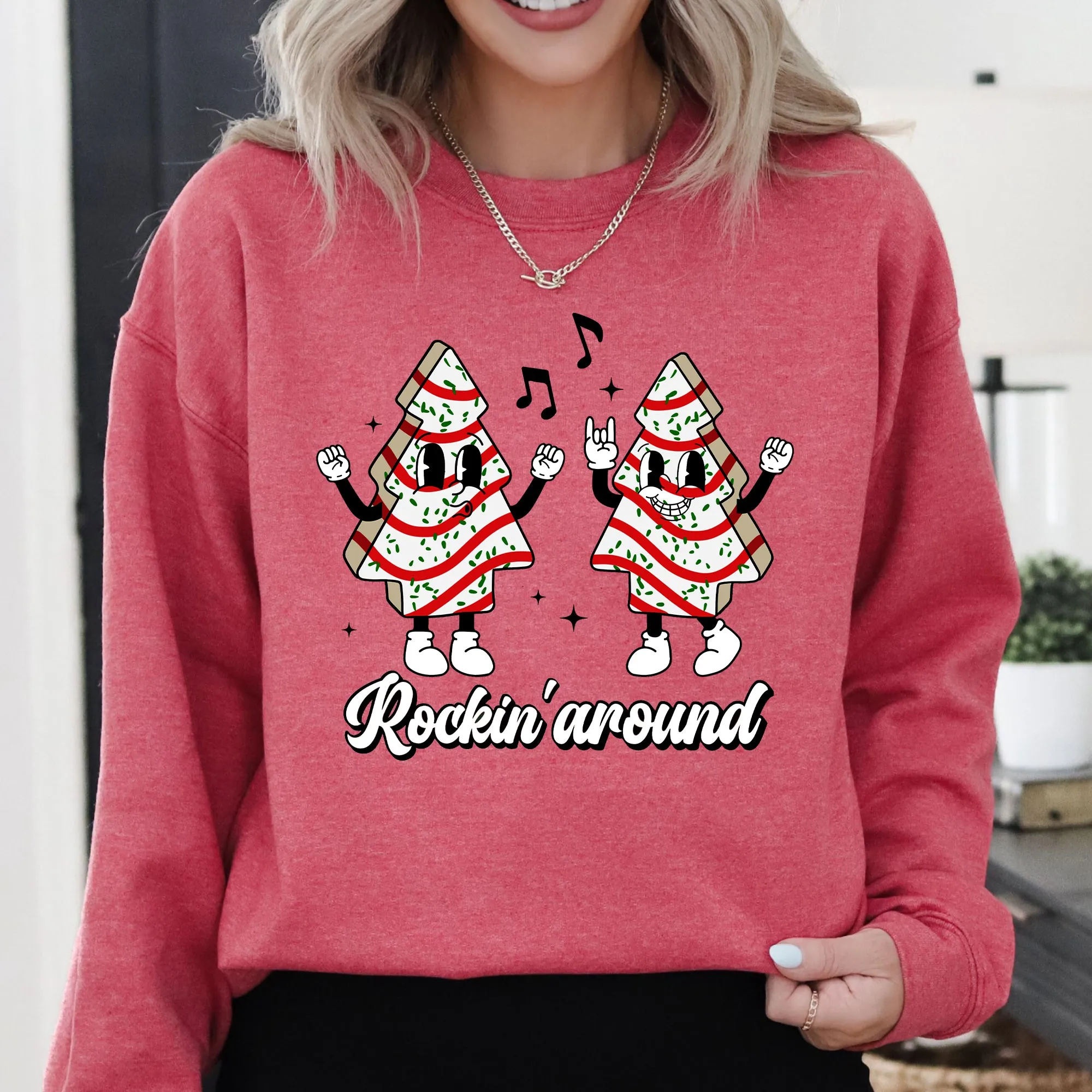 Christmas Cakes, Rockin Around, Pocket, Carols, Santa, Snow, Winter, Xmas Sweatshirt sold by Refinery Number One product image thumbnail 5