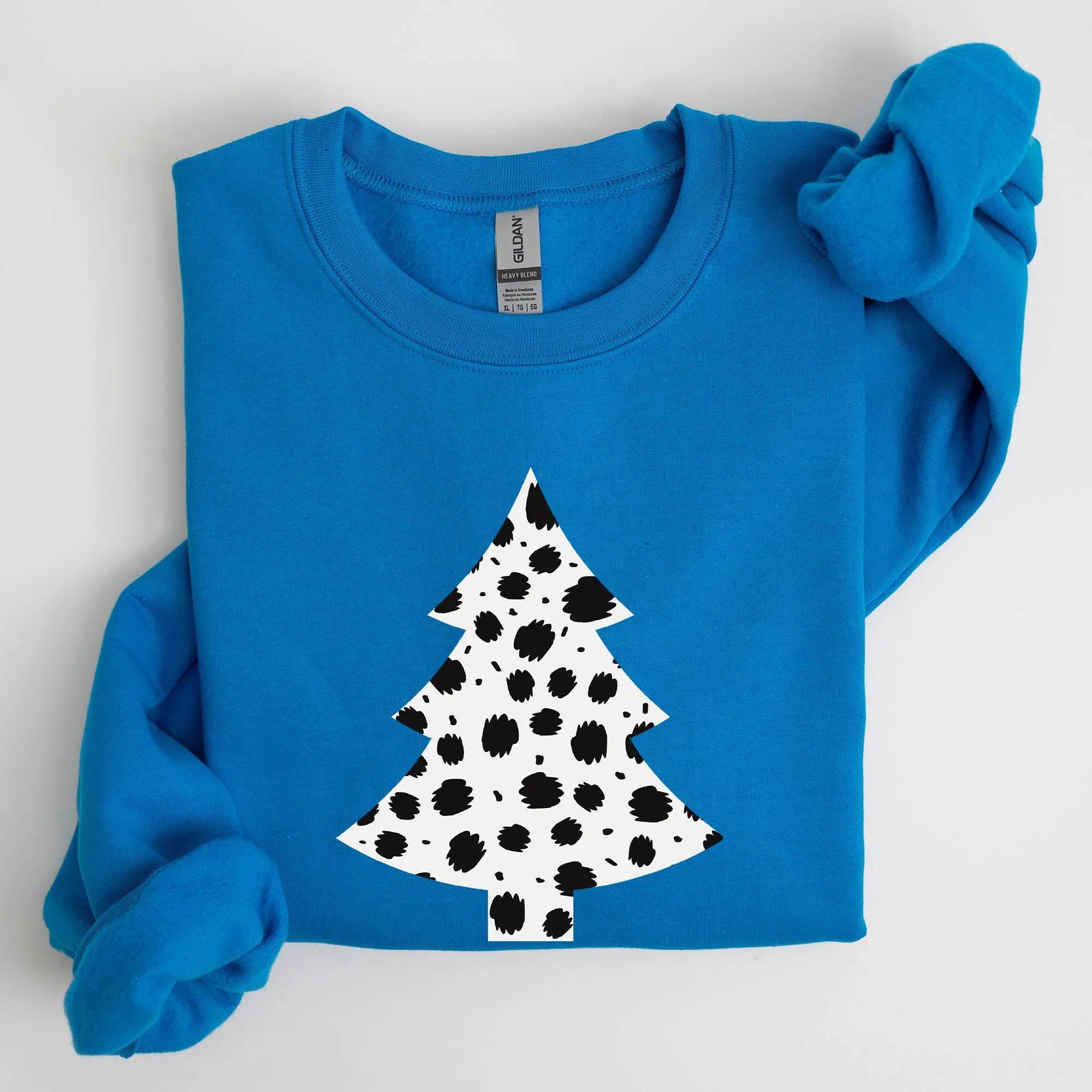 Christmas Tree, Dalmatian, Animal Print, Winter, Xmas, Santa Sweatshirt sold by Refinery Number One product image thumbnail 2