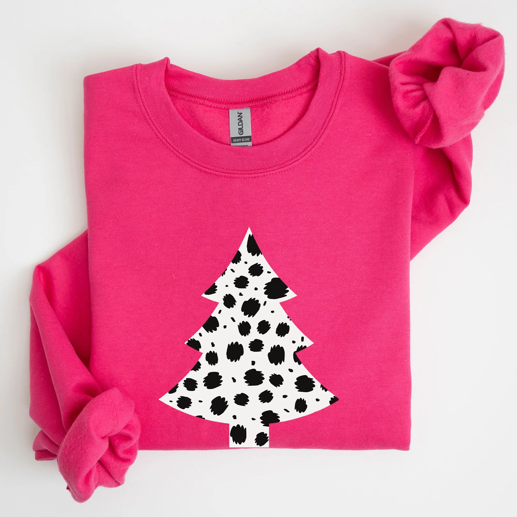 Christmas Tree, Dalmatian, Animal Print, Winter, Xmas, Santa Sweatshirt sold by Refinery Number One product image thumbnail 4