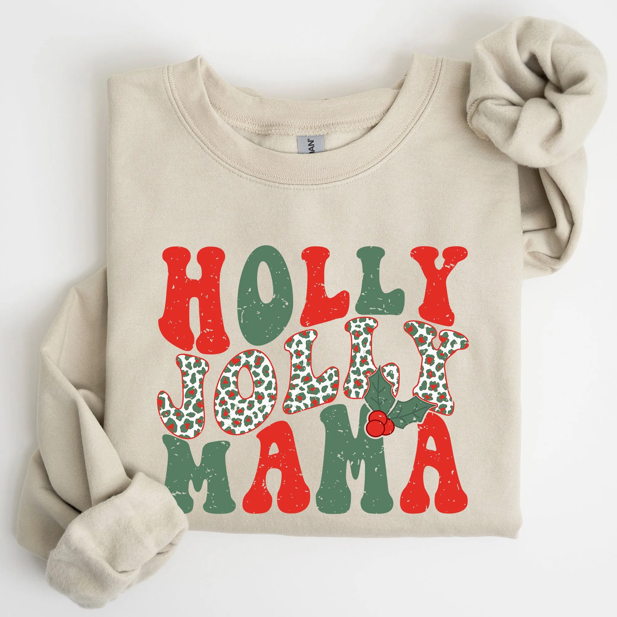 Holly Jolly Mama, Christmas, Winter, Santa, Xmas Sweatshirt sold by Refinery Number One product image thumbnail 3