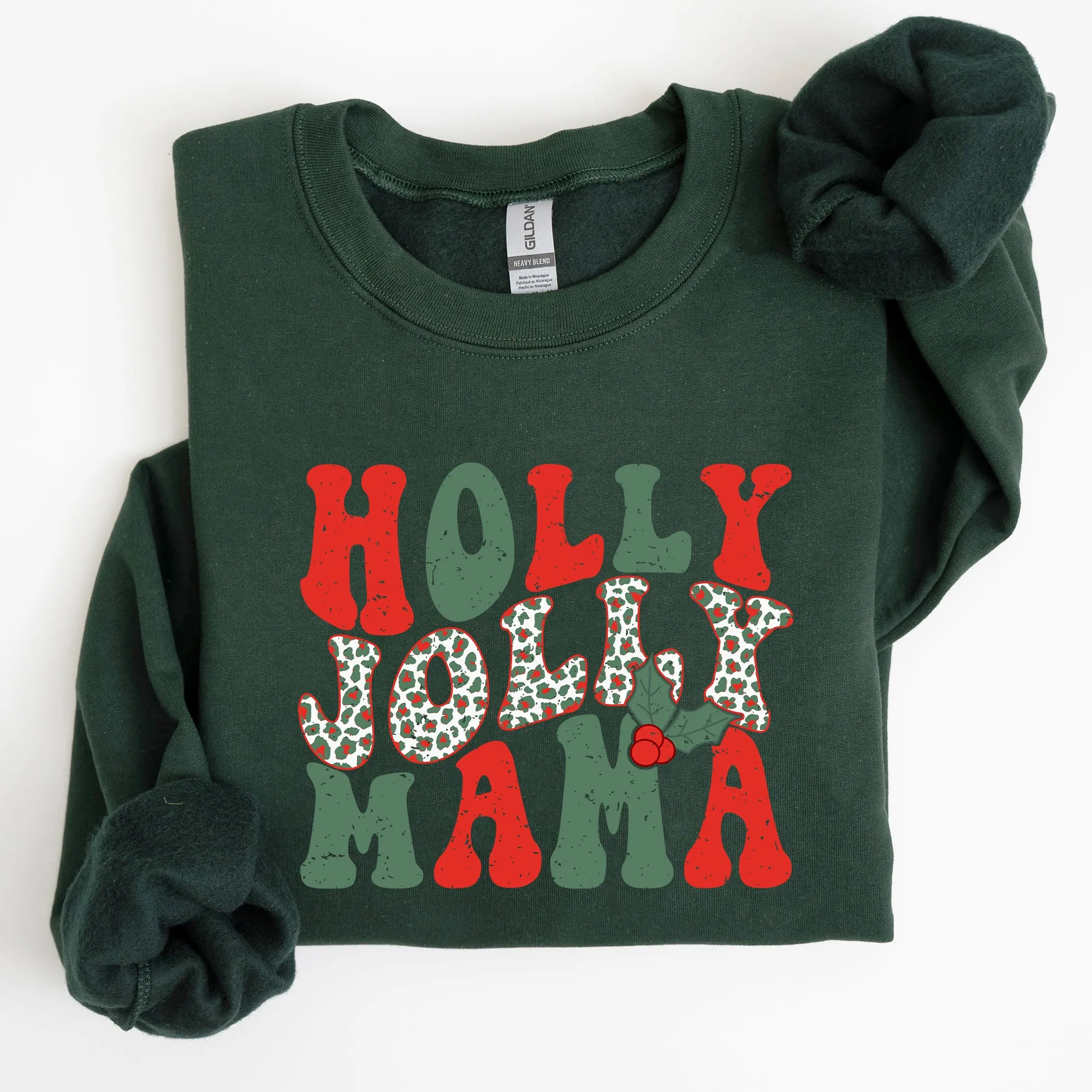Holly Jolly Mama, Christmas, Winter, Santa, Xmas Sweatshirt sold by Refinery Number One product image thumbnail 4
