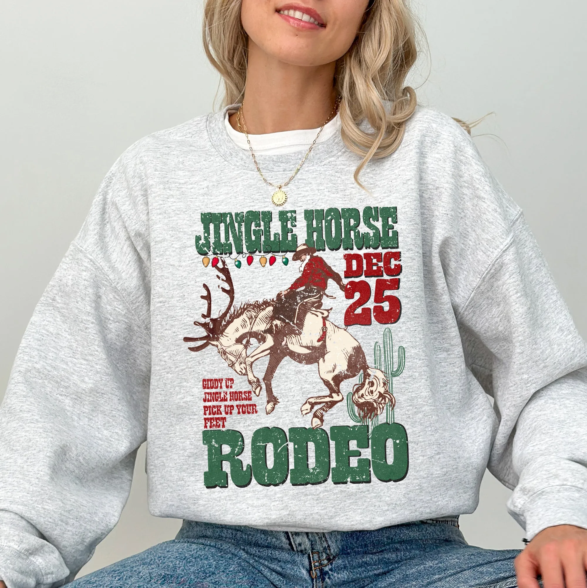 Jingle Horse Rodeo, Christmas, Cowboy, Horse, Country, Western, Santa, Xmas Sweatshirt sold by Refinery Number One product image thumbnail 2
