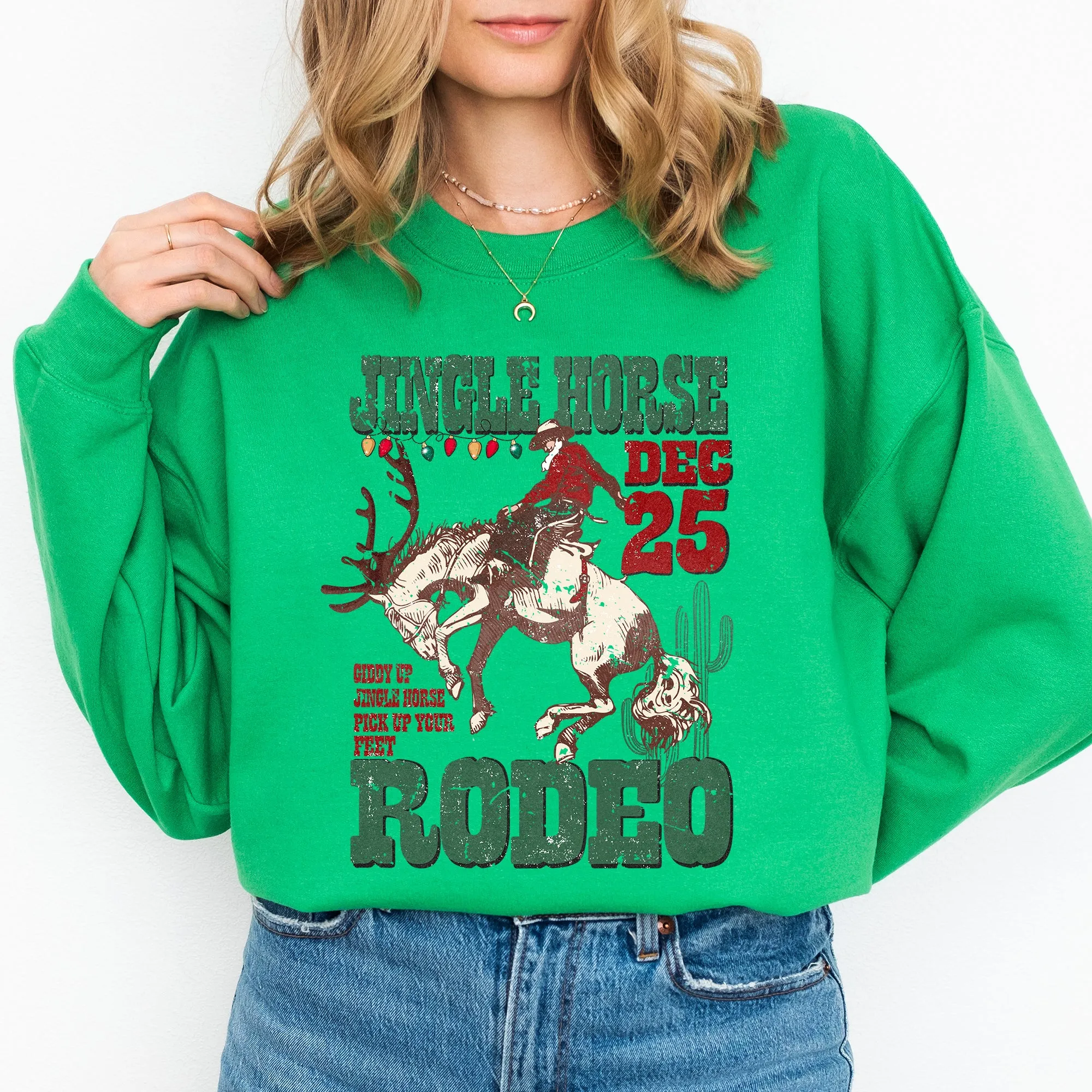 Jingle Horse Rodeo, Christmas, Cowboy, Horse, Country, Western, Santa, Xmas Sweatshirt sold by Refinery Number One product image thumbnail 3