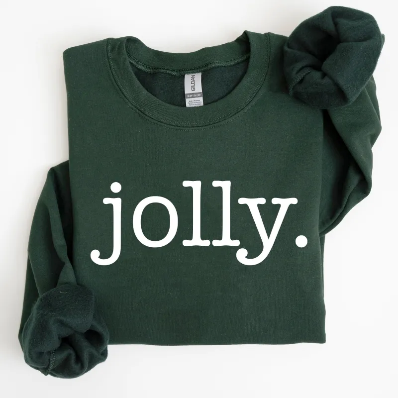 Jolly, Classic Minimalist, Christmas, Winter, Snow, Santa, Sweatshirt sold by Refinery Number One
