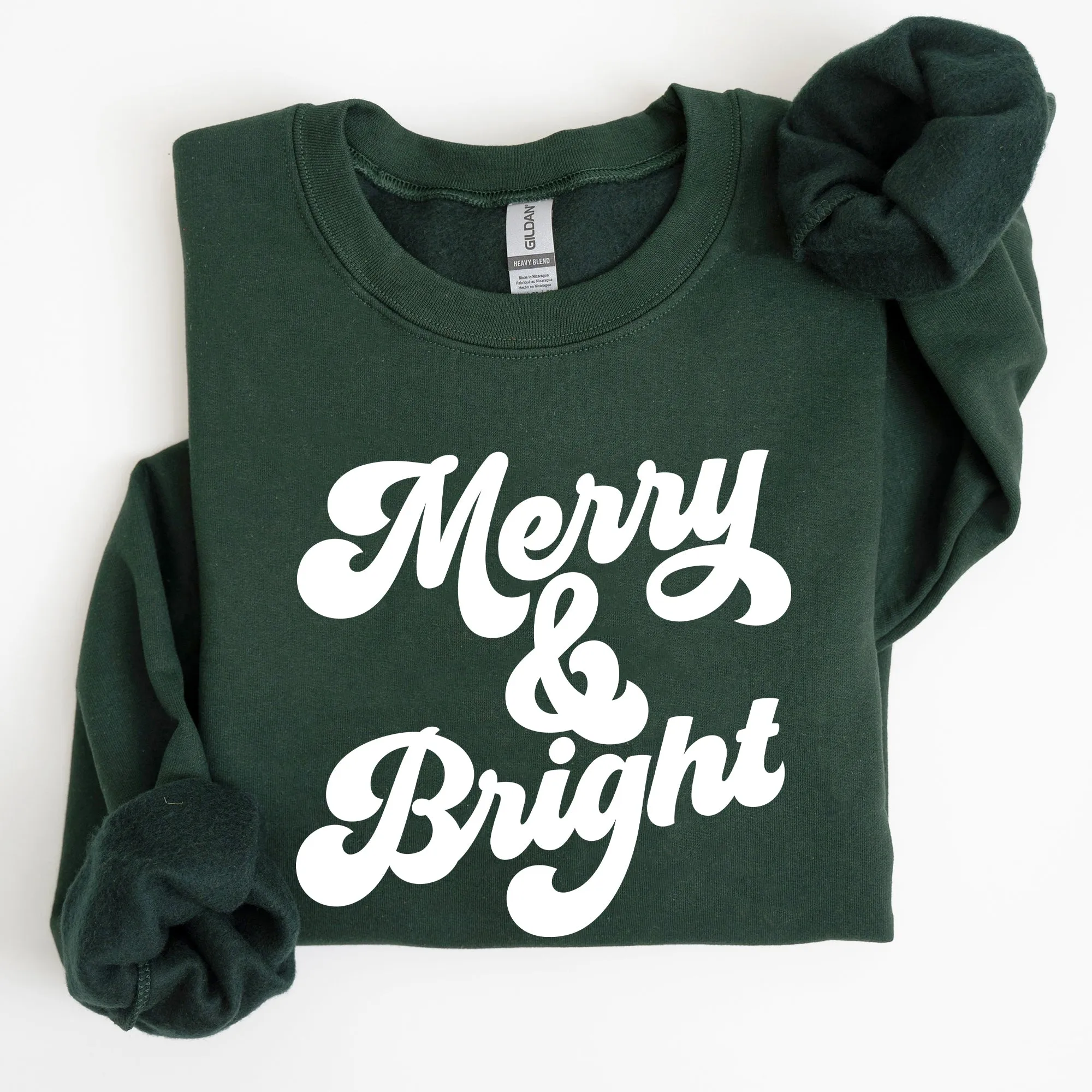 Merry and Bright, Classic Christmas, Winter, Santa, Xmas Sweatshirt sold by Refinery Number One product image thumbnail 2