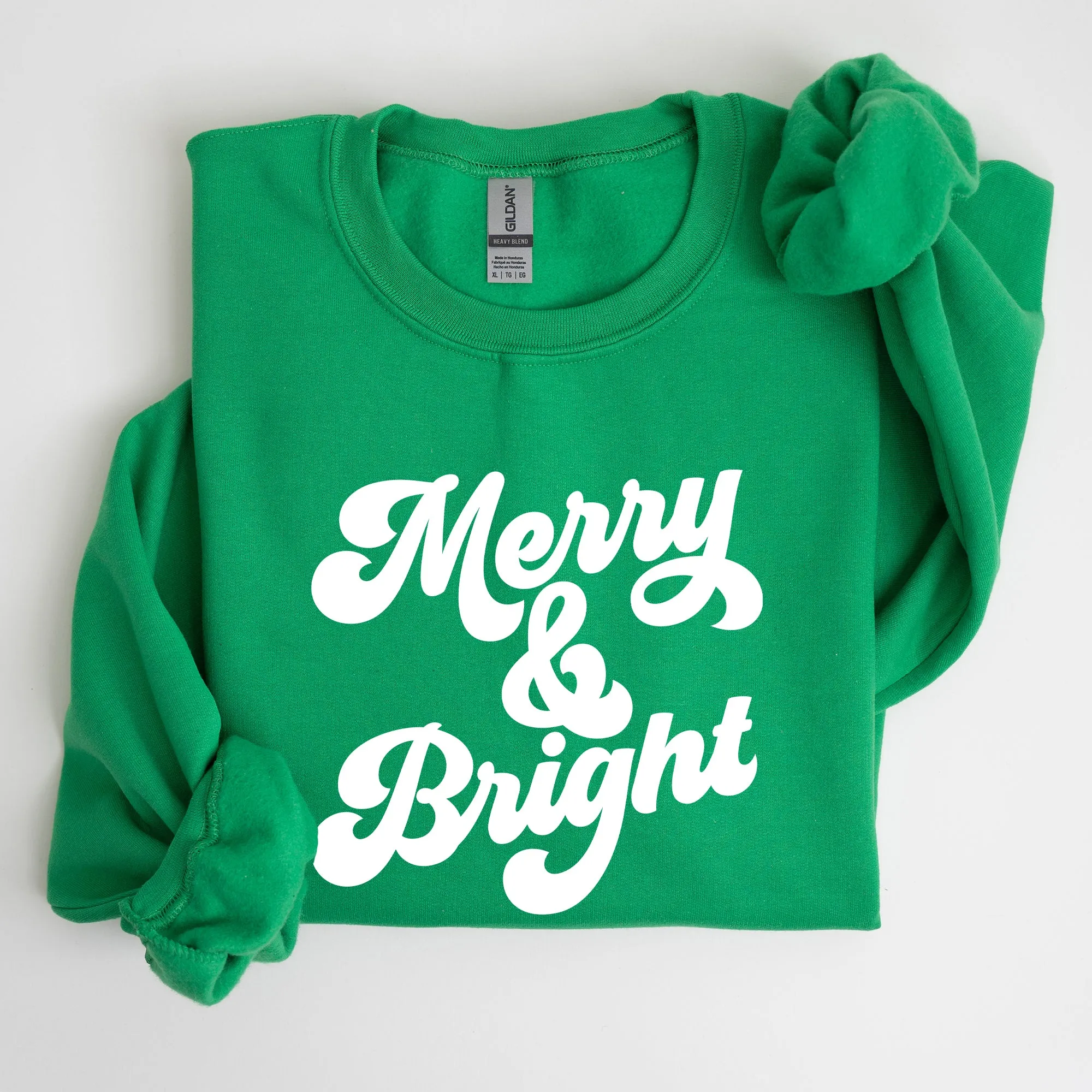 Merry and Bright, Classic Christmas, Winter, Santa, Xmas Sweatshirt sold by Refinery Number One product image thumbnail 3