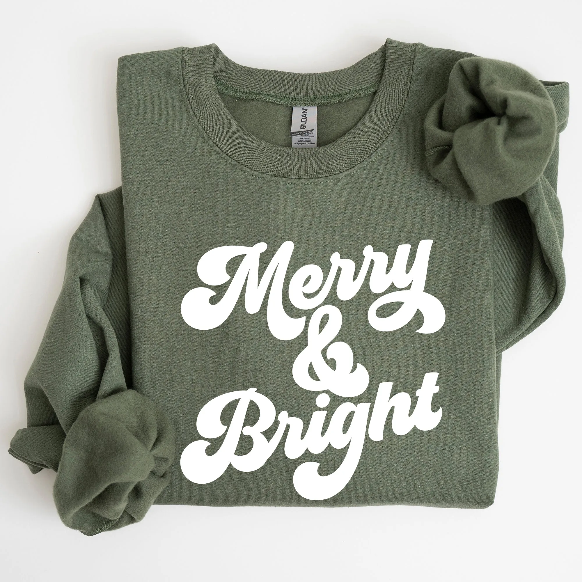 Merry and Bright, Classic Christmas, Winter, Santa, Xmas Sweatshirt sold by Refinery Number One product image thumbnail 5