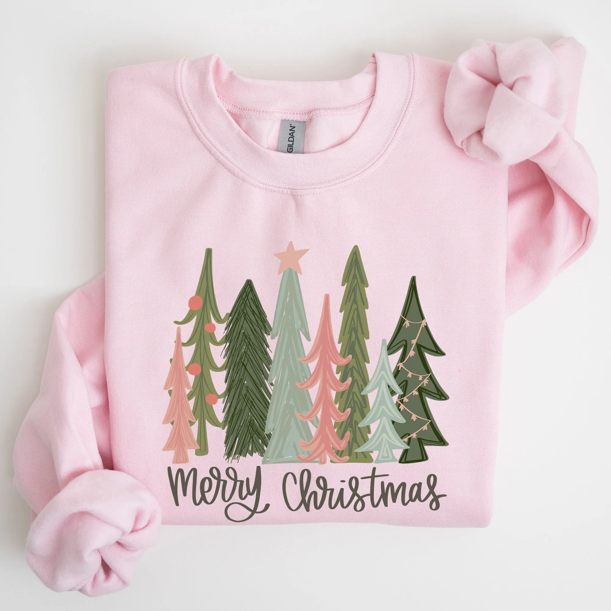 Merry Christmas Trees, Festive, Winter, Snow, Santa, Xmas Sweatshirt sold by Refinery Number One product image thumbnail 3