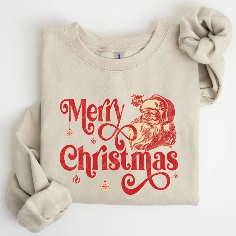 Merry Christmas, Classic Retro Santa, Winter, Xmas Sweatshirt sold by Refinery Number One