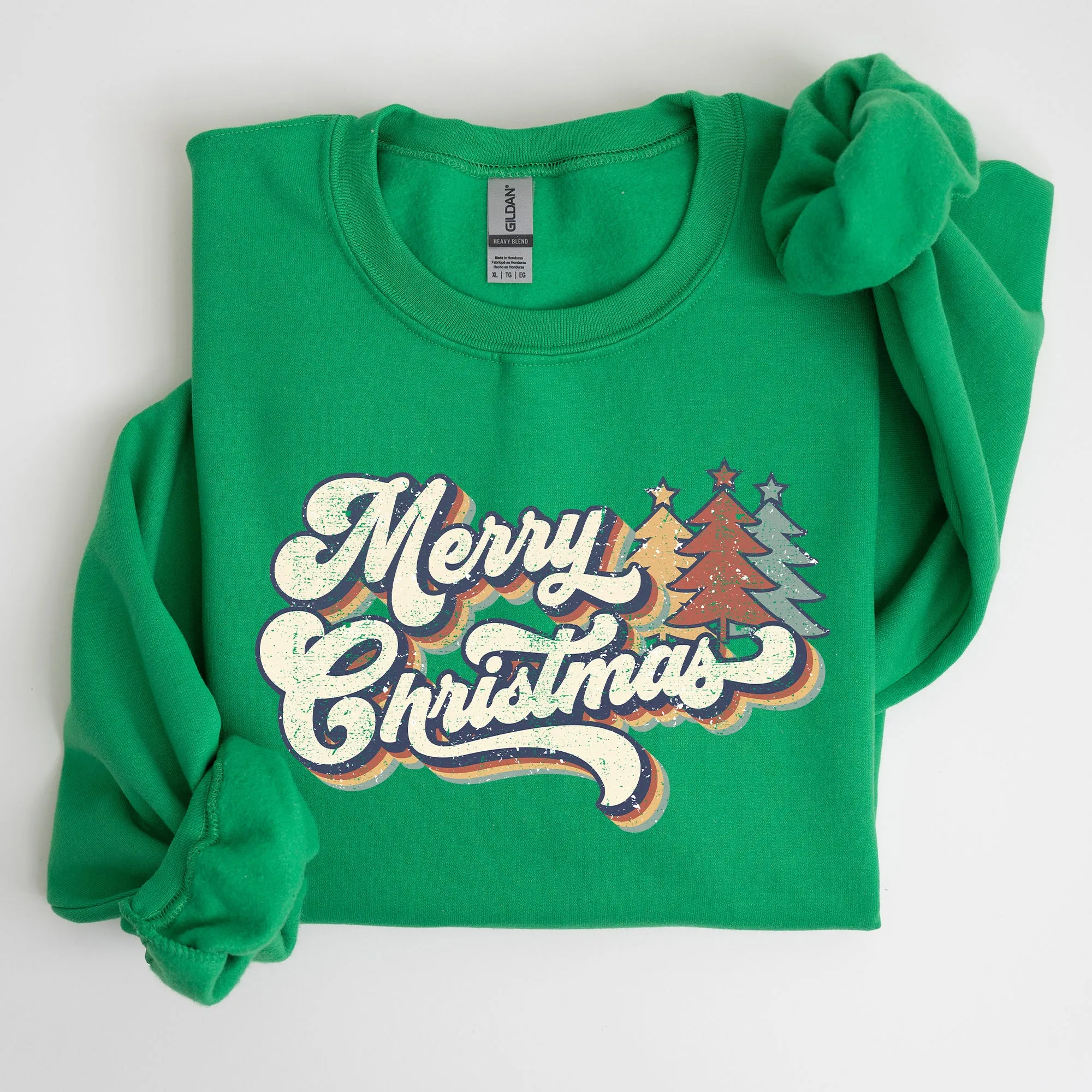 Merry Christmas, Colorful Retro, Christmas, Winter, Xmas, Santa Sweatshirt sold by Refinery Number One product image thumbnail 4