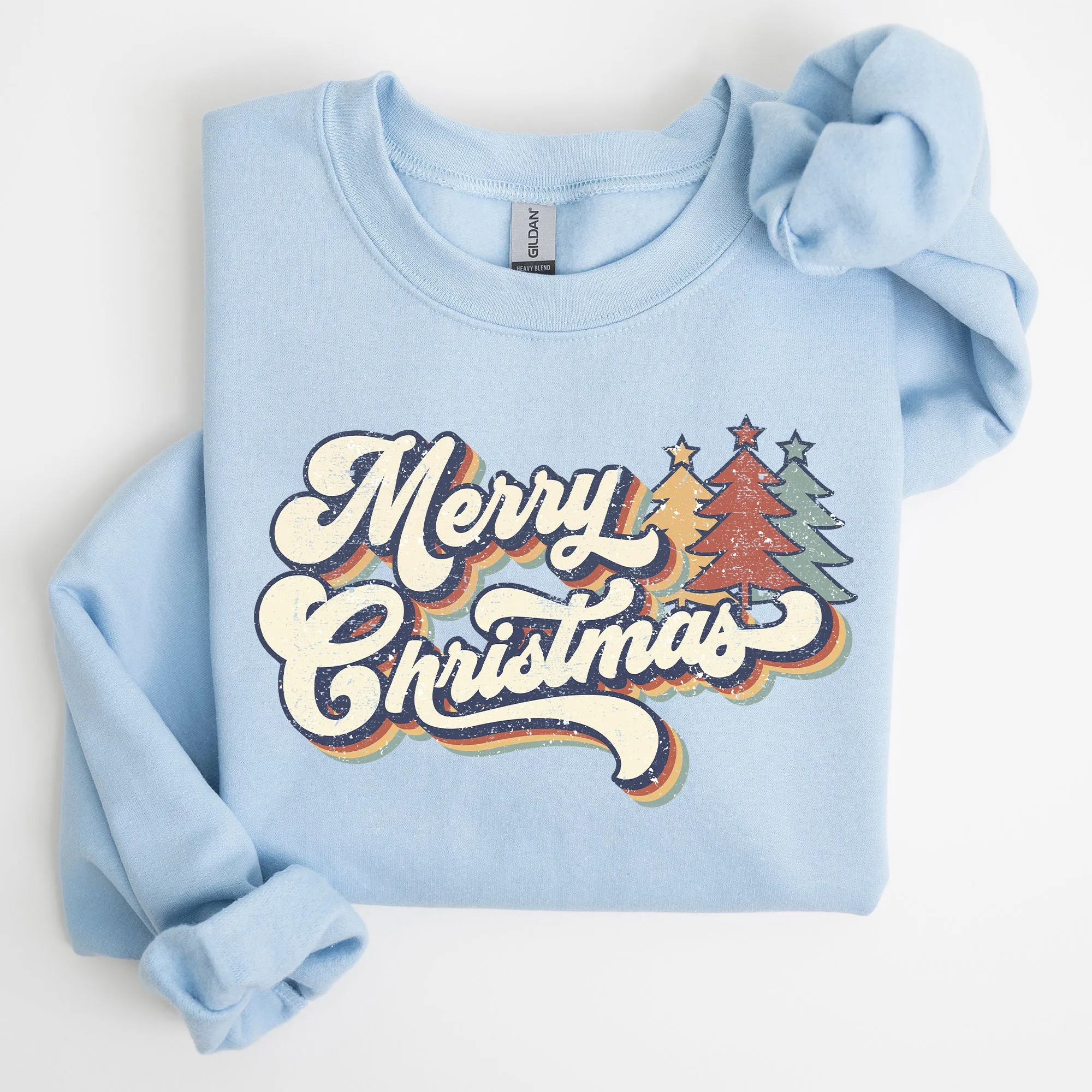Merry Christmas, Colorful Retro, Christmas, Winter, Xmas, Santa Sweatshirt sold by Refinery Number One product image thumbnail 5