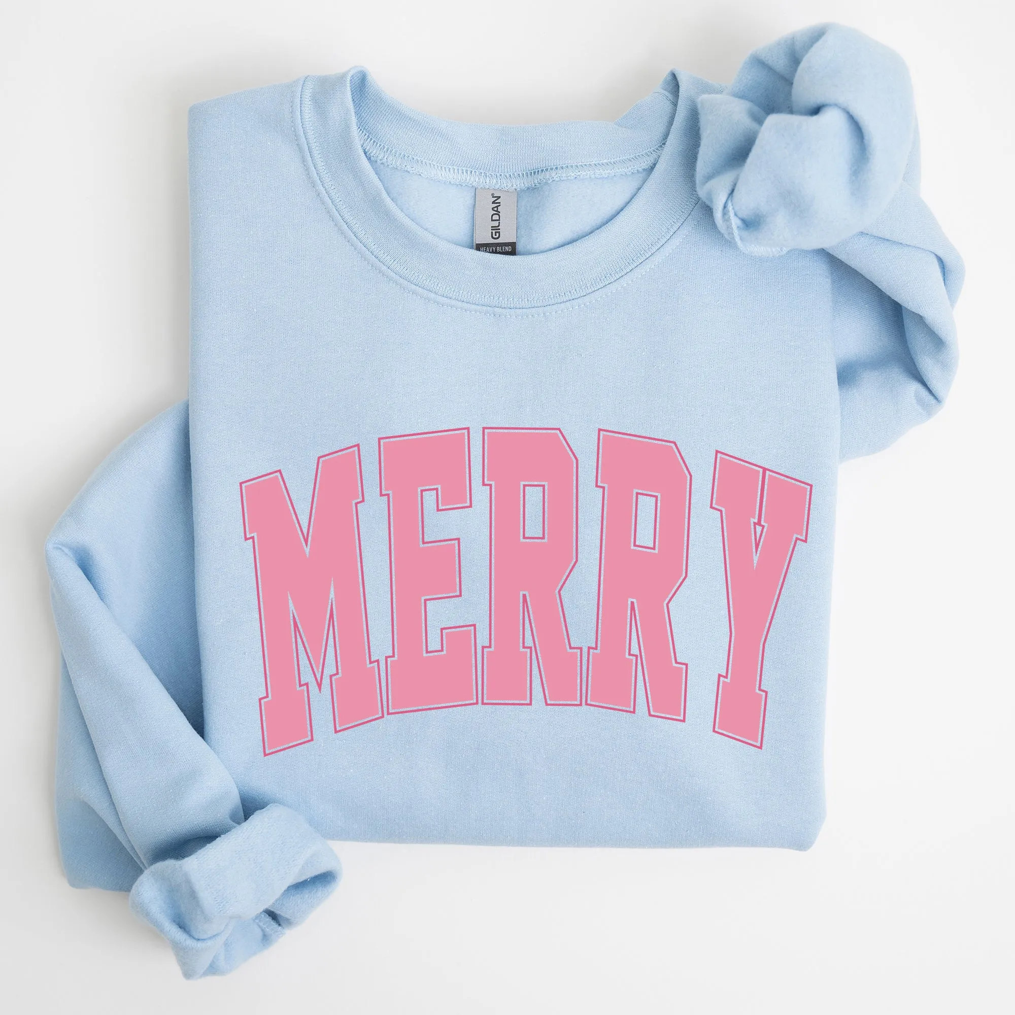 Merry, Varsity, Collegiate, Christmas, Santa, Winter, Xmas Sweatshirt sold by Refinery Number One product image thumbnail 5