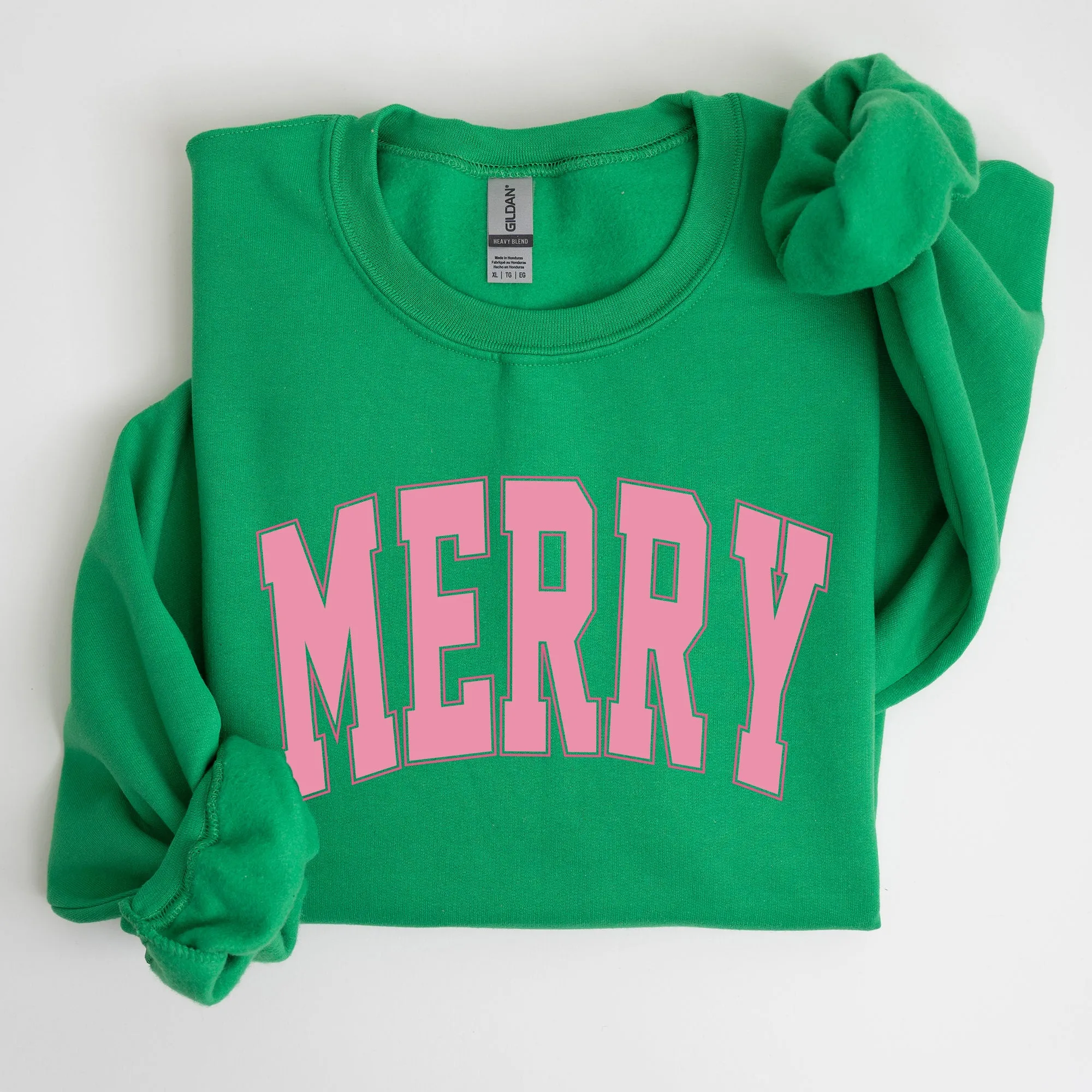 Merry, Varsity, Collegiate, Christmas, Santa, Winter, Xmas Sweatshirt sold by Refinery Number One product image thumbnail 4