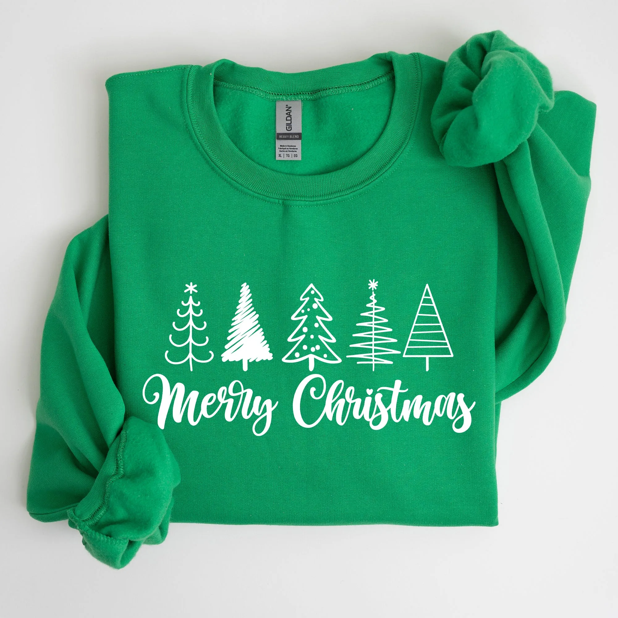 Minimalist Merry Christmas Trees, Classic, Retro, Winter, Santa, Xmas Sweatshirt sold by Refinery Number One product image thumbnail 4