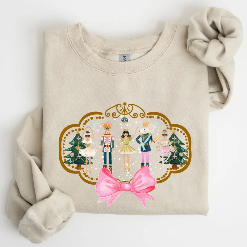 Nutcracker, Christmas, Bow, Sugar Plum Fairy, Noel, Santa, Winter, Ballerina, Xmas, Ballet Sweatshirt sold by Refinery Number One