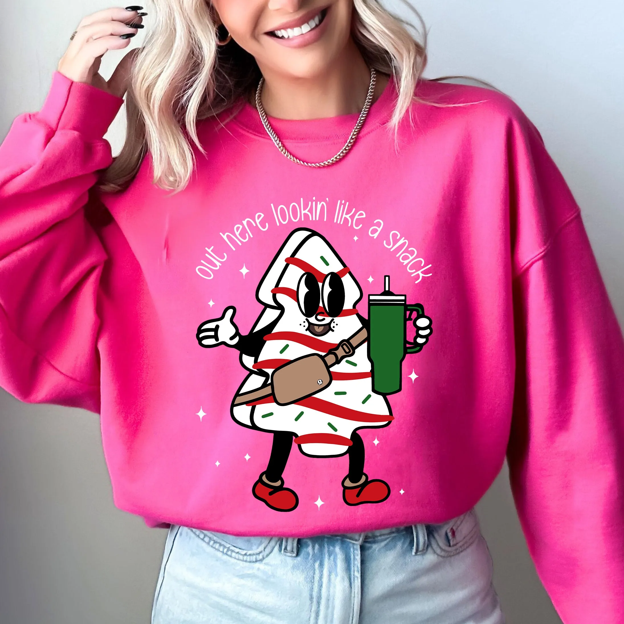 Out Here Looking Like A Snack, Christmas Cake, Funny, Cute, Santa, Xmas Sweatshirt sold by Refinery Number One product image thumbnail 4