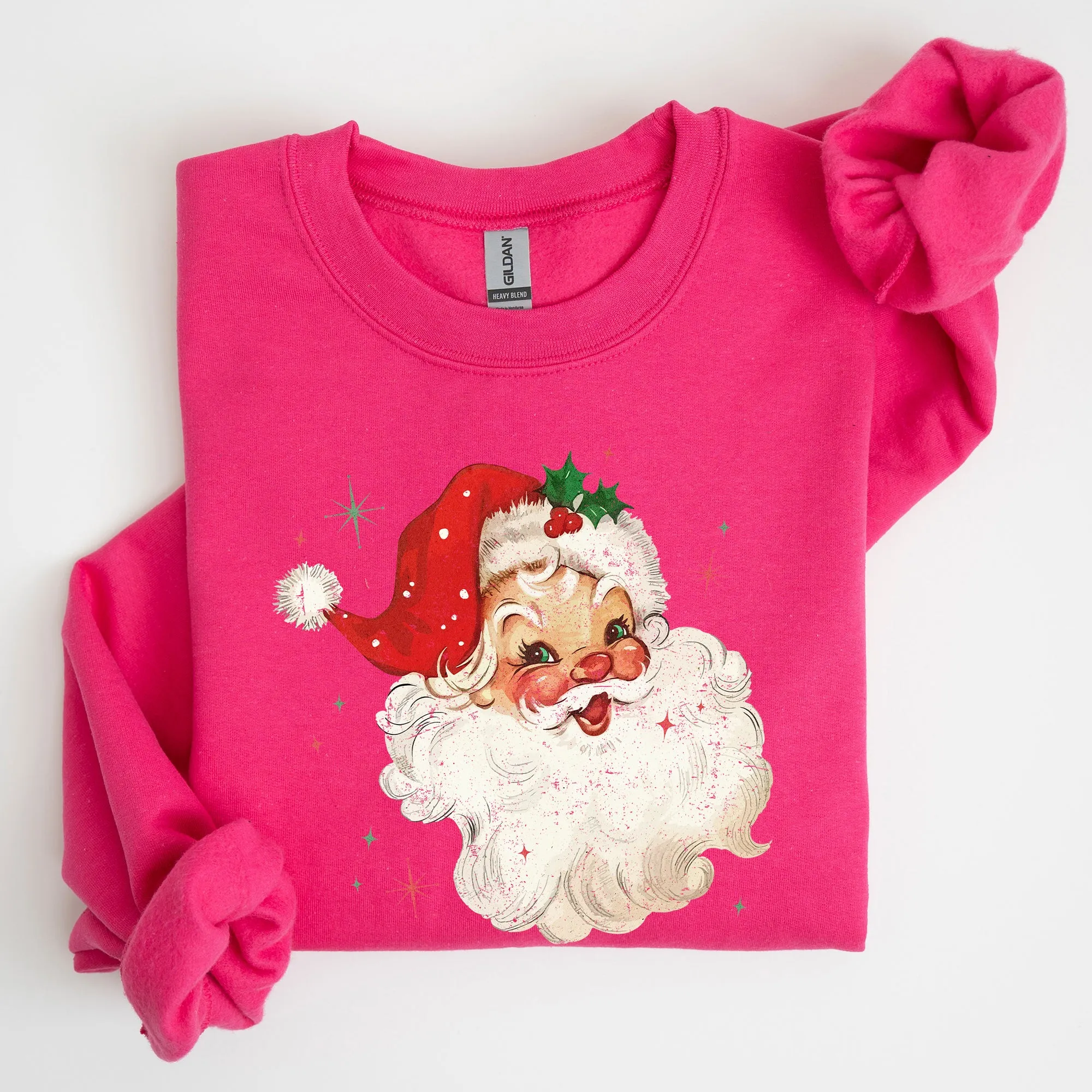 Red Retro Santa Claus, Christmas Vintage Classic, Snow, Xmas Sweatshirt sold by Refinery Number One product image thumbnail 2