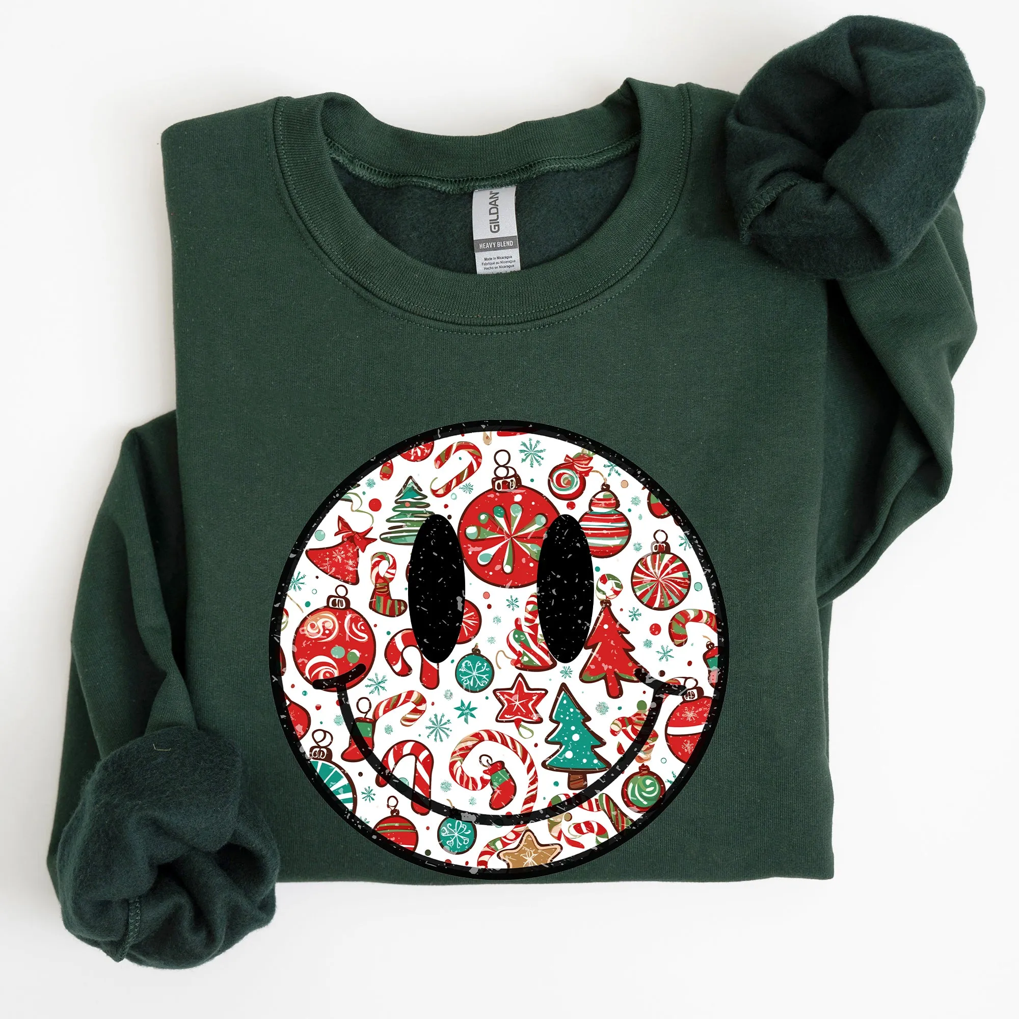 Retro Christmas Smiley, Funny, Winter, Santa, Xmas Sweatshirt sold by Refinery Number One product image thumbnail 2
