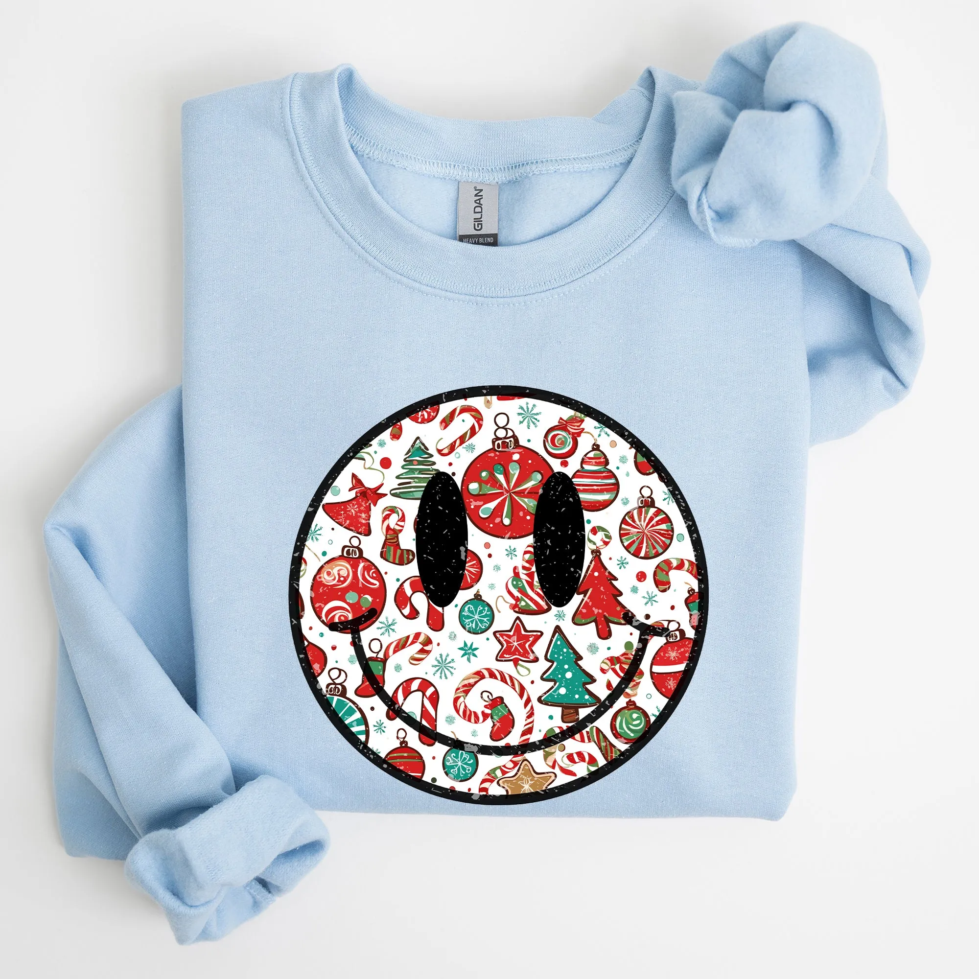 Retro Christmas Smiley, Funny, Winter, Santa, Xmas Sweatshirt sold by Refinery Number One product image thumbnail 5