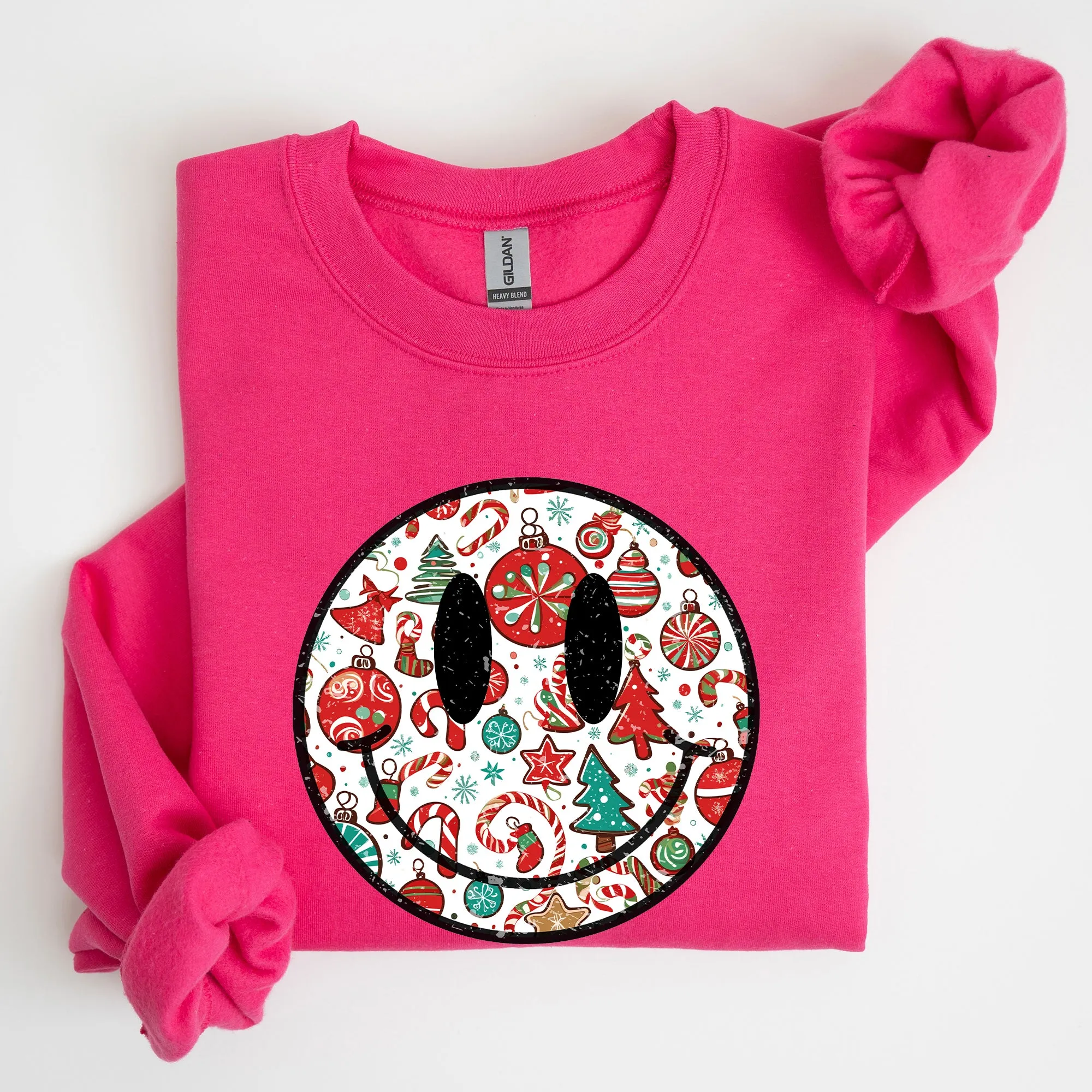 Retro Christmas Smiley, Funny, Winter, Santa, Xmas Sweatshirt sold by Refinery Number One product image thumbnail 3