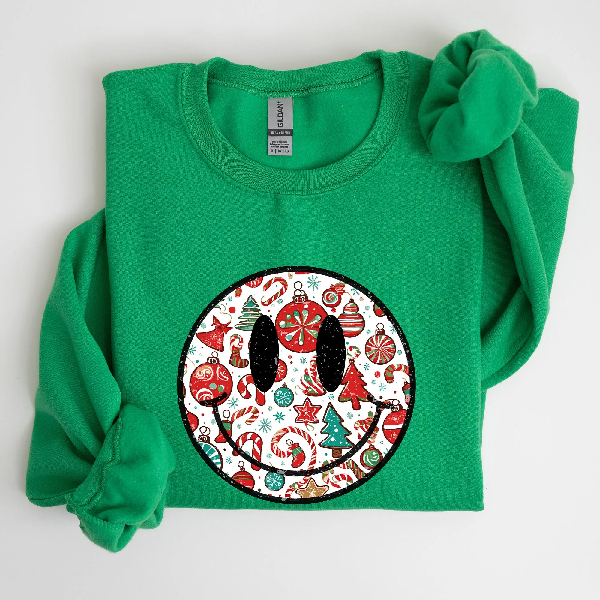 Retro Christmas Smiley, Funny, Winter, Santa, Xmas Sweatshirt sold by Refinery Number One product image thumbnail 4