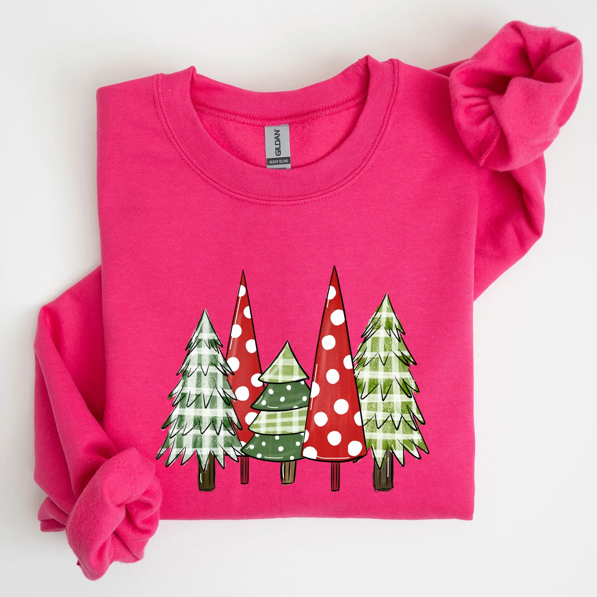 Retro Christmas Trees, Winter, Snow, Santa Sweatshirt sold by Refinery Number One product image thumbnail 3