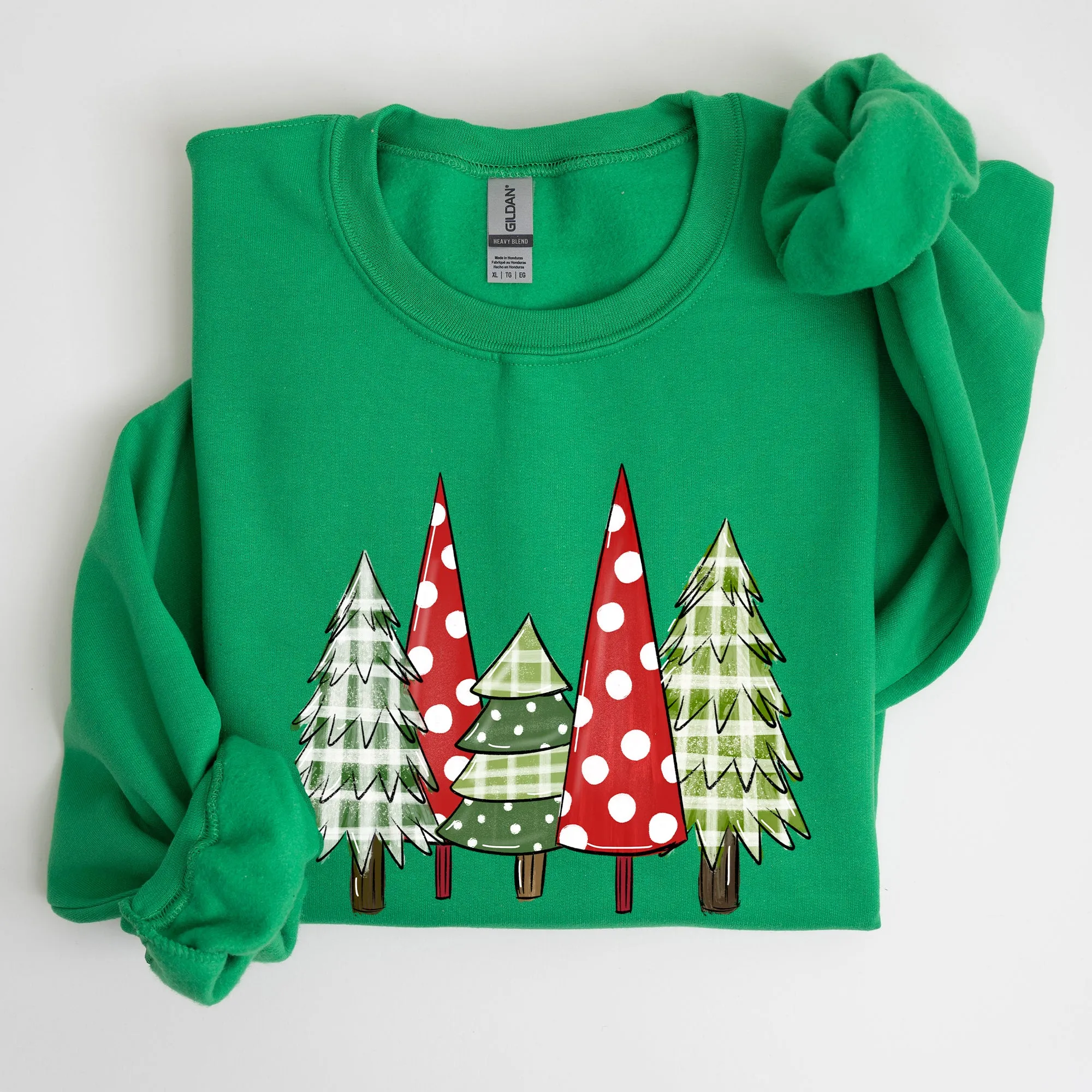 Retro Christmas Trees, Winter, Snow, Santa Sweatshirt sold by Refinery Number One product image thumbnail 4