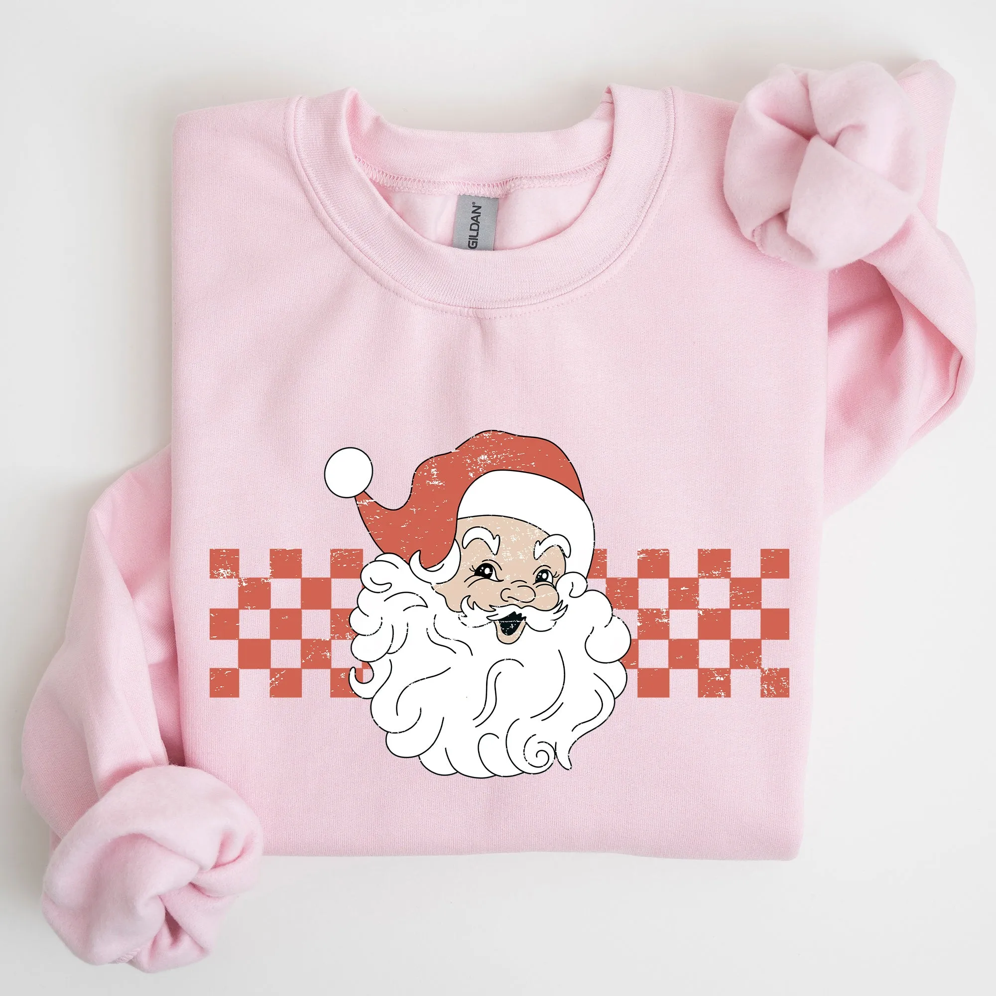 Retro Santa Checkered, Red, Christmas, Winter, Snow, Xmas Sweatshirt sold by Refinery Number One product image thumbnail 5