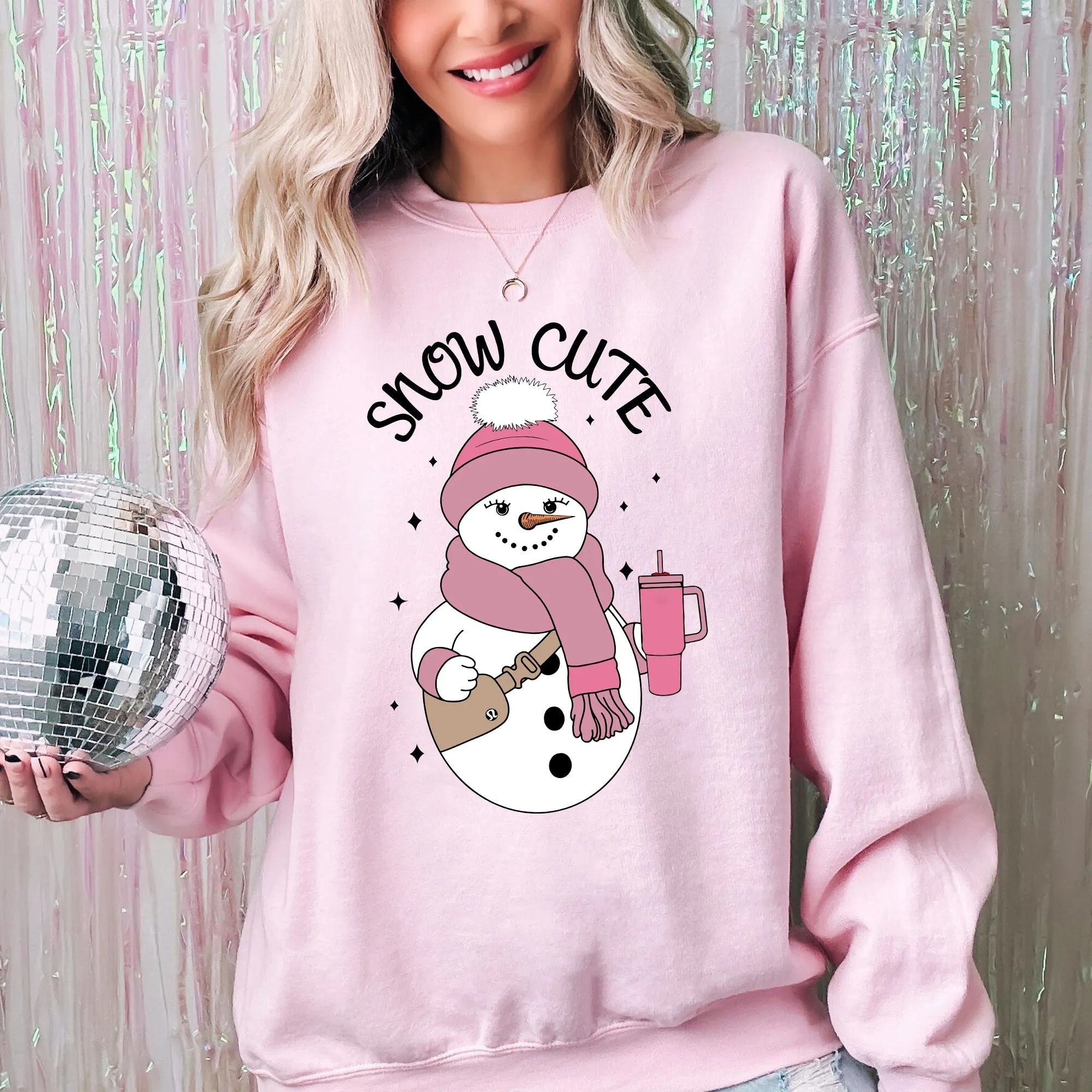 Snow Cute, Bougie, Snowman, Christmas, Winter, Xmas Sweatshirt sold by Refinery Number One product image thumbnail 3