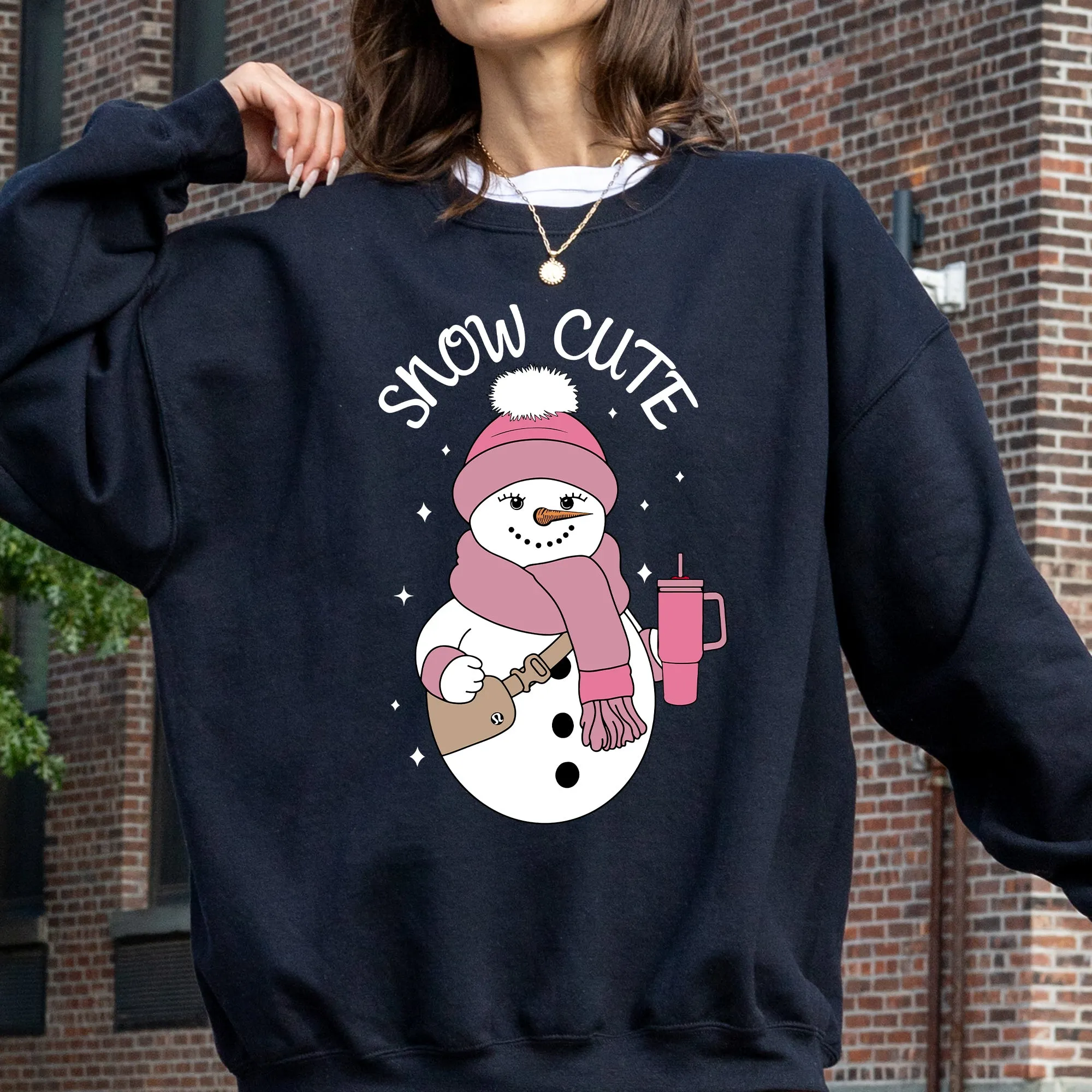 Snow Cute, Bougie, Snowman, Christmas, Winter, Xmas Sweatshirt sold by Refinery Number One product image thumbnail 5