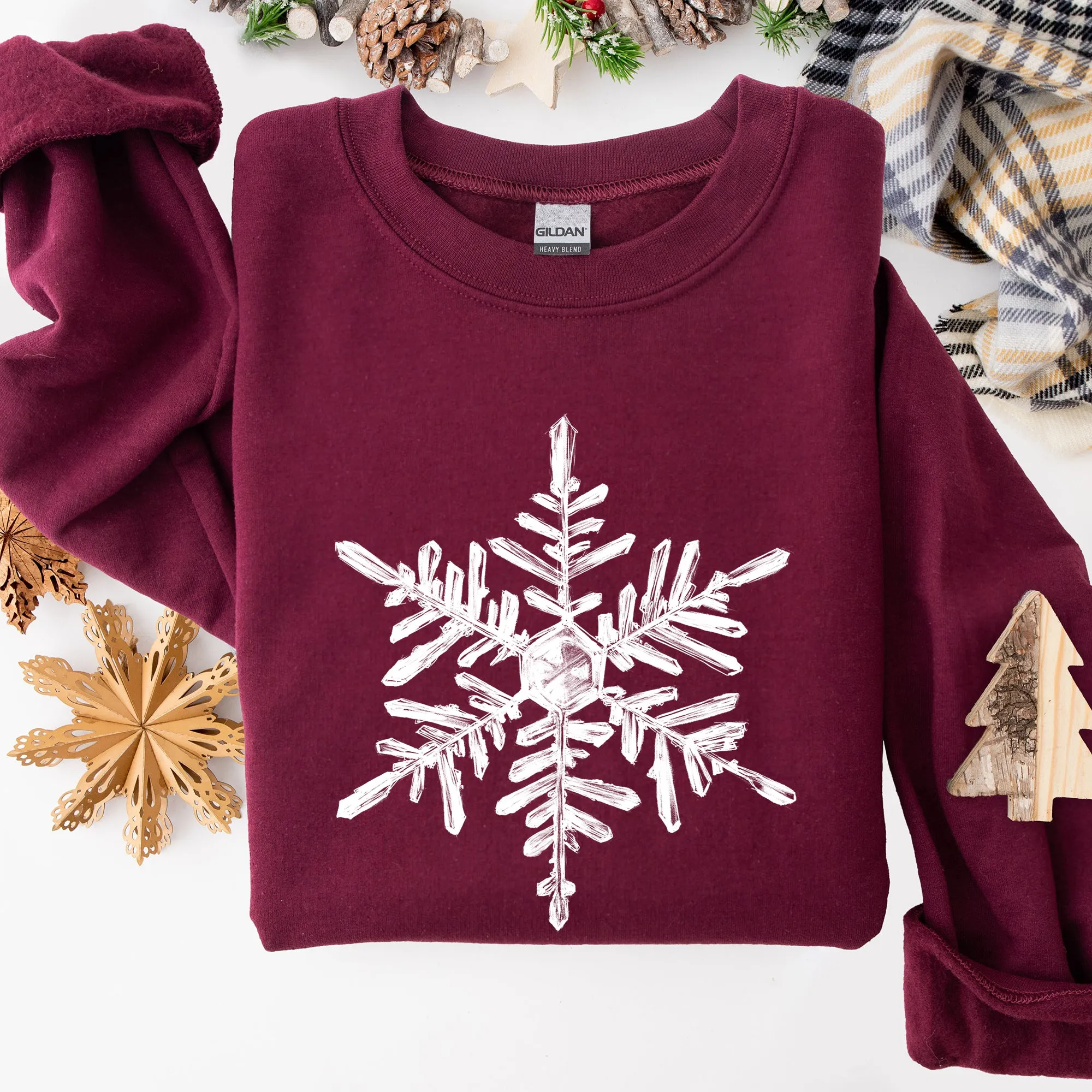 Snowflake, Beautiful, Winter, Christmas, Snow, Xmas Sweatshirt sold by Refinery Number One product image thumbnail 5