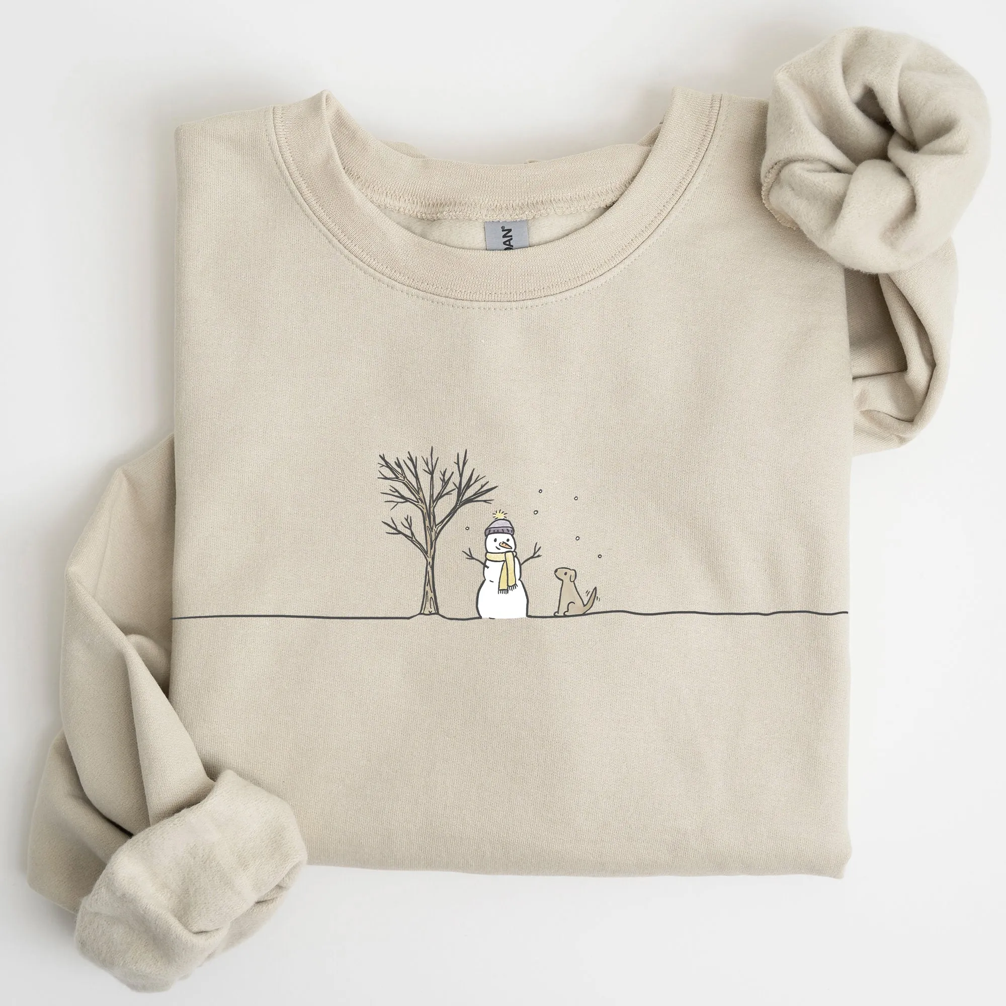 Snowman, Dog, Christmas, Winter, Santa, Xmas, Snow Sweatshirt sold by Refinery Number One product image thumbnail 4