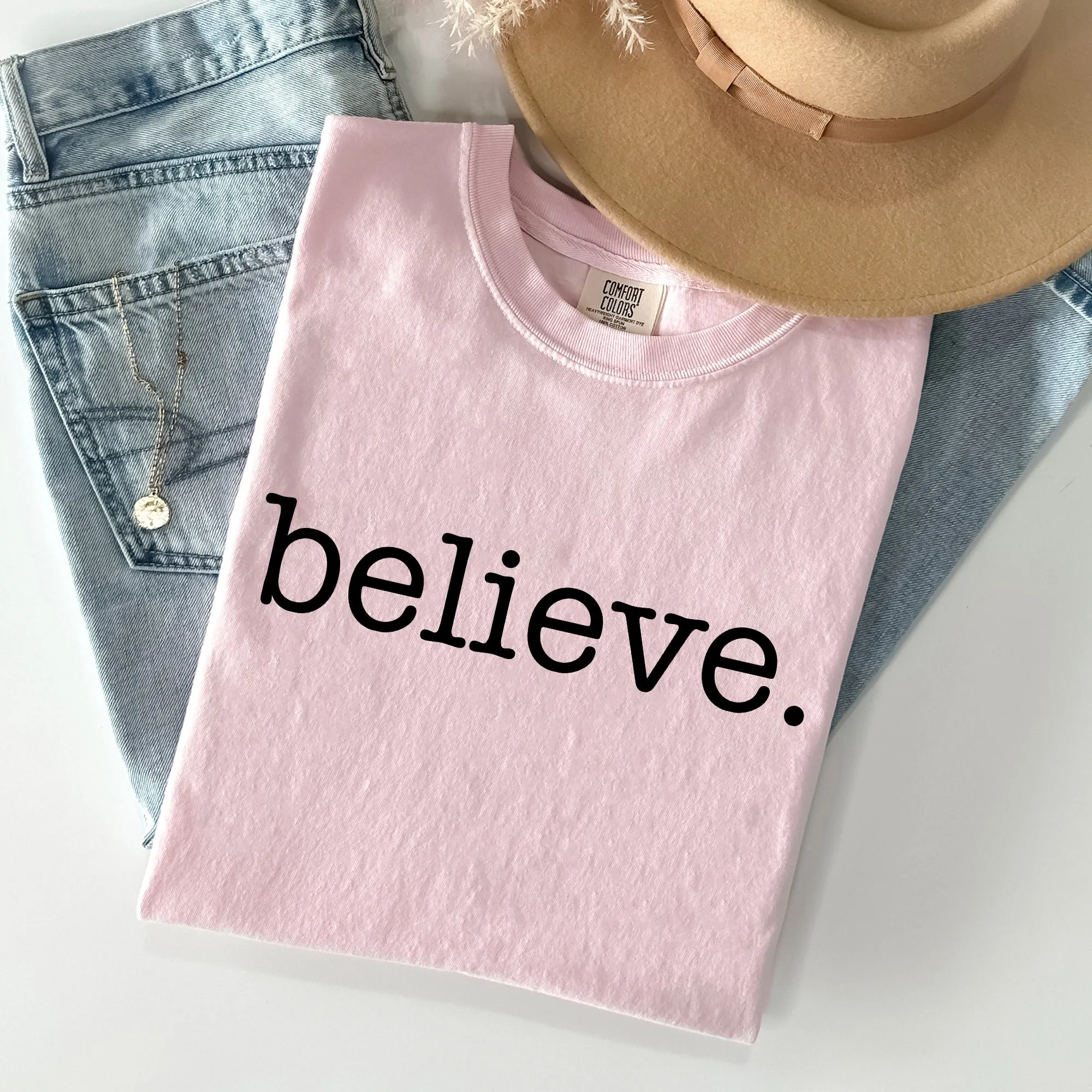 Believe Christmas Minimalist Holiday Santa Xmas Snow Winter Cozy Comfort Colors Tee sold by Refinery Number One product image thumbnail 4