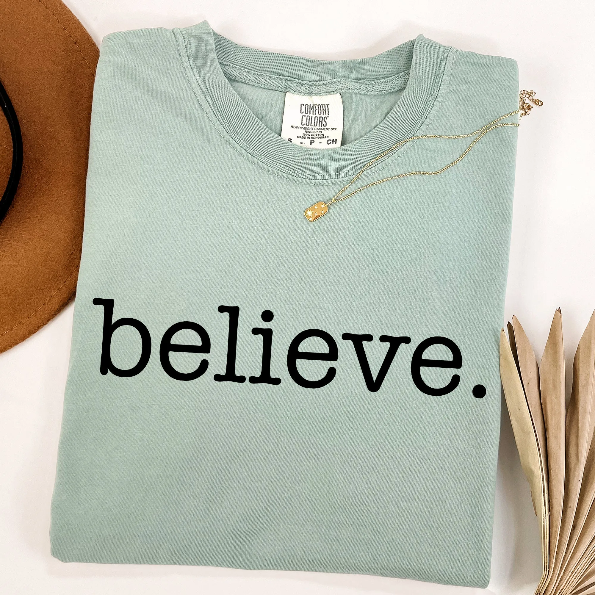 Believe Christmas Minimalist Holiday Santa Xmas Snow Winter Cozy Comfort Colors Tee sold by Refinery Number One product image thumbnail 2