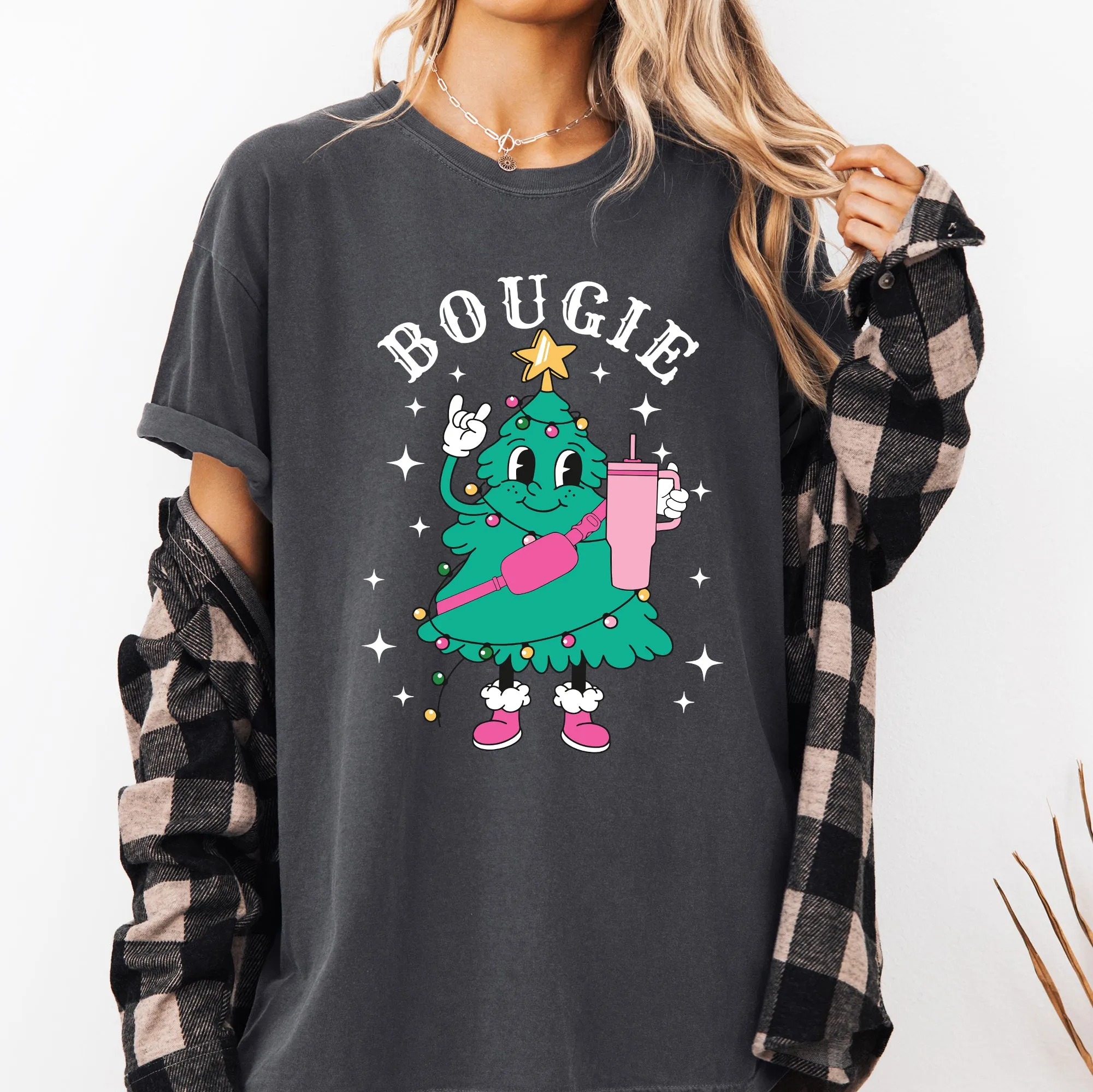 Bougie Christmas Tree, Santa, Winter, Snow, Xmas Tshirt Comfort Colors T-Shirt sold by Refinery Number One