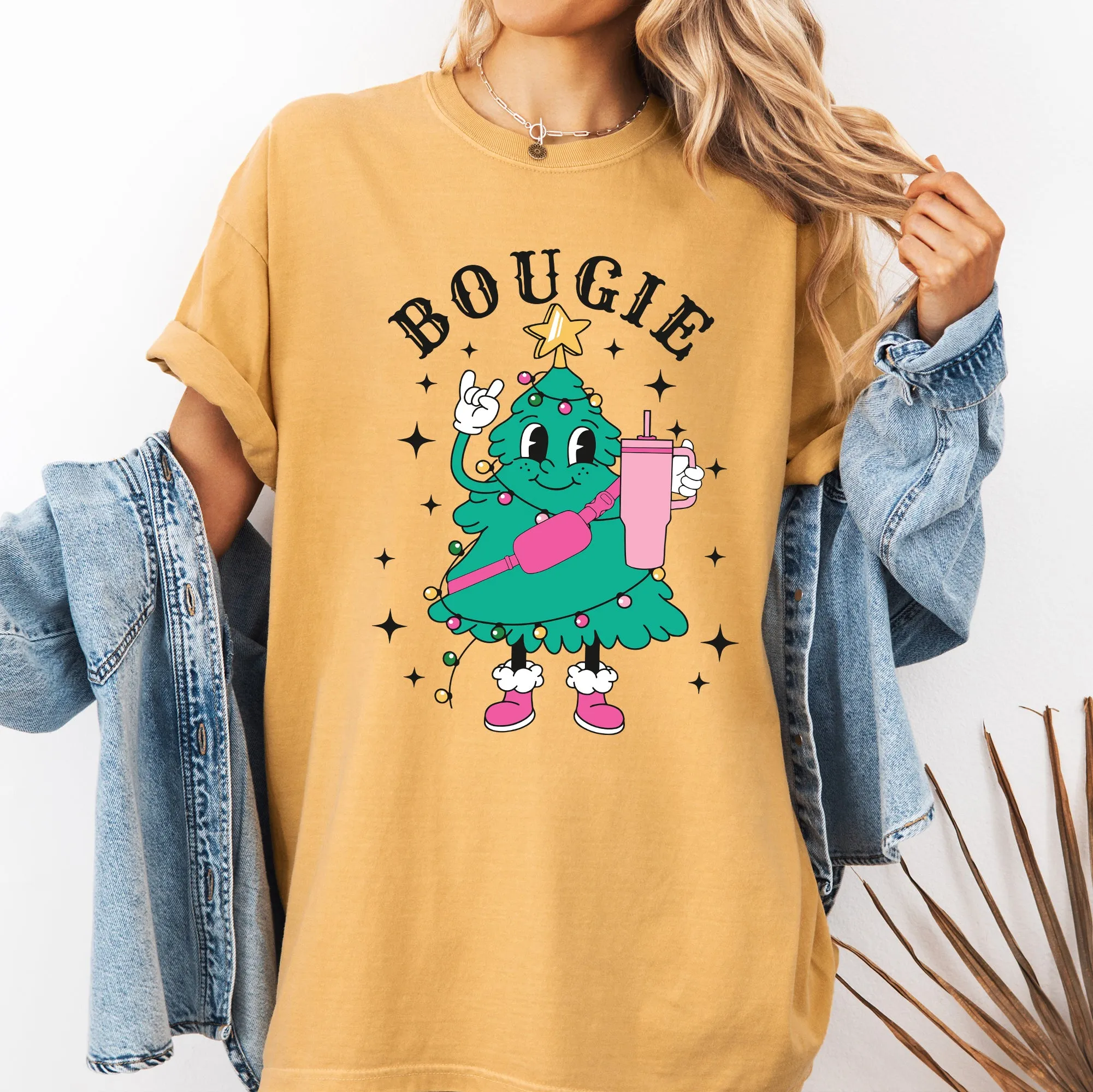 Bougie Christmas Tree, Santa, Winter, Snow, Xmas Tshirt Comfort Colors T-Shirt sold by Refinery Number One product image thumbnail 4