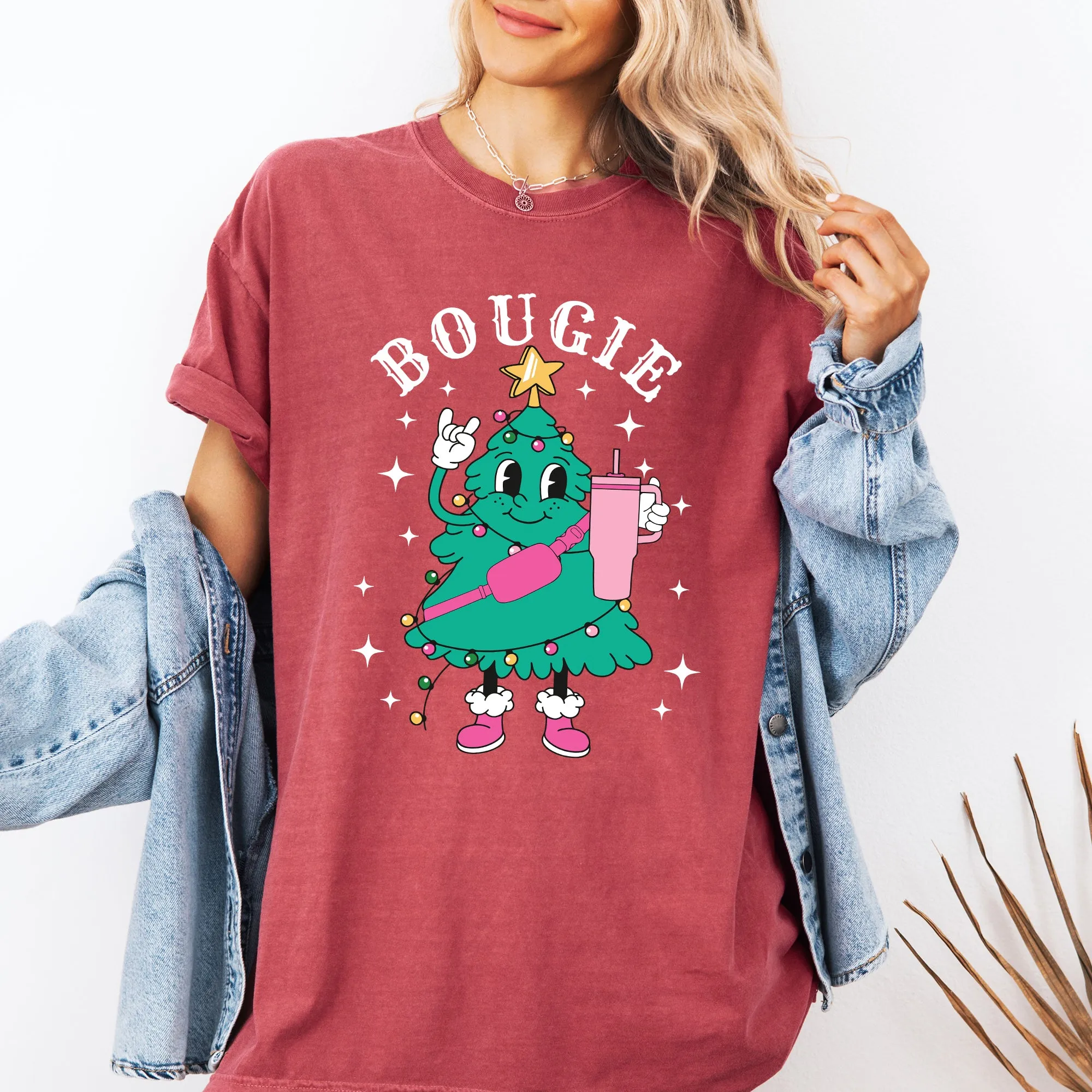 Bougie Christmas Tree, Santa, Winter, Snow, Xmas Tshirt Comfort Colors T-Shirt sold by Refinery Number One product image thumbnail 5