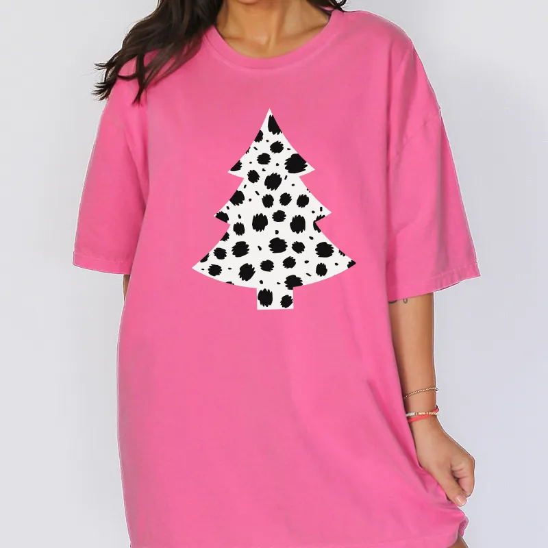 Christmas Tree, Dalmatian, Animal Print, Winter, Xmas, Santa Tshirt Comfort Colors T-Shirt sold by Refinery Number One