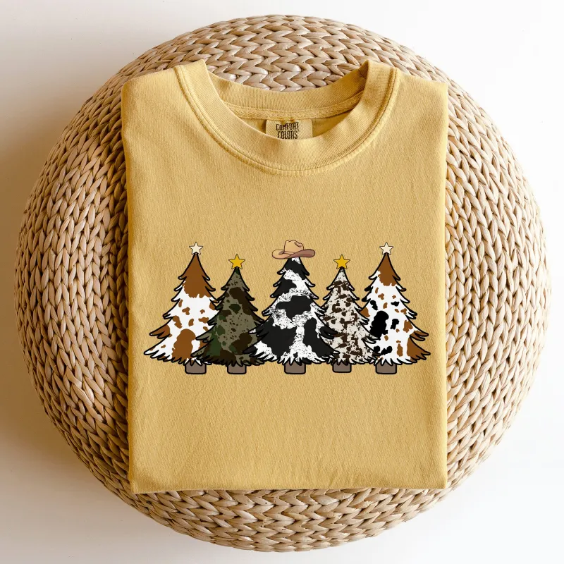 Cowboy Christmas Trees, Winter, Snow, Santa Tshirt Comfort Colors T-Shirt sold by Refinery Number One