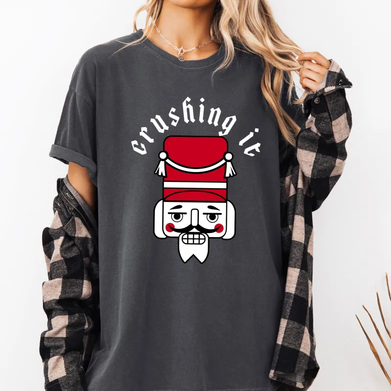 Crushing It, Retro Nutcracker, Christmas, Ballet, Winter, Santa, Xmas Tshirt Comfort Colors T-Shirt sold by Refinery Number One